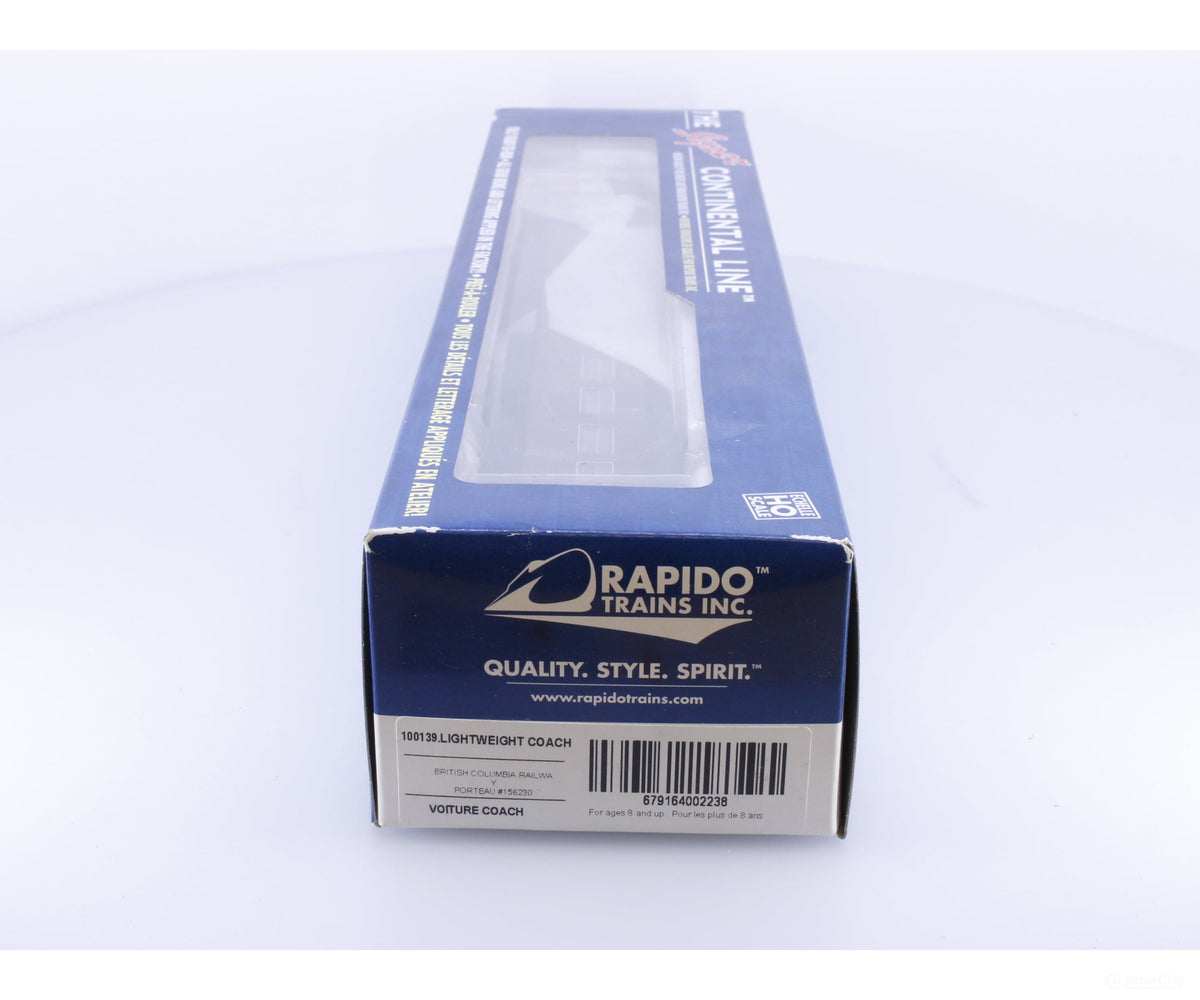 Rapido 100139 HO Lightweight Coach with Interior Lighting Porteau BC Rail (BCOL) 156230 - Passenger Cars