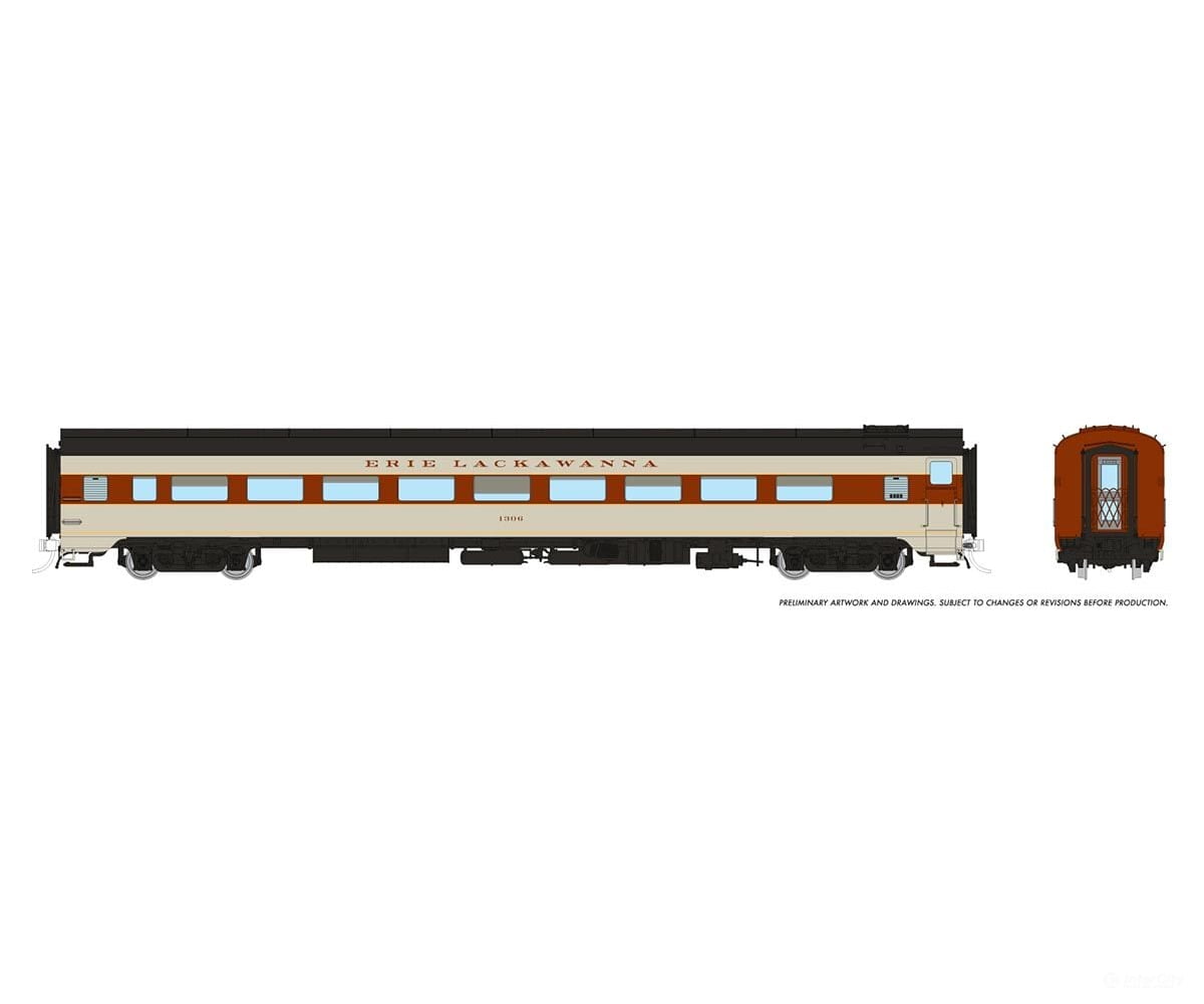 Rapido 100393 Ho Lightweight Coach: Erie-Lackawanna: #1306 Passenger Cars