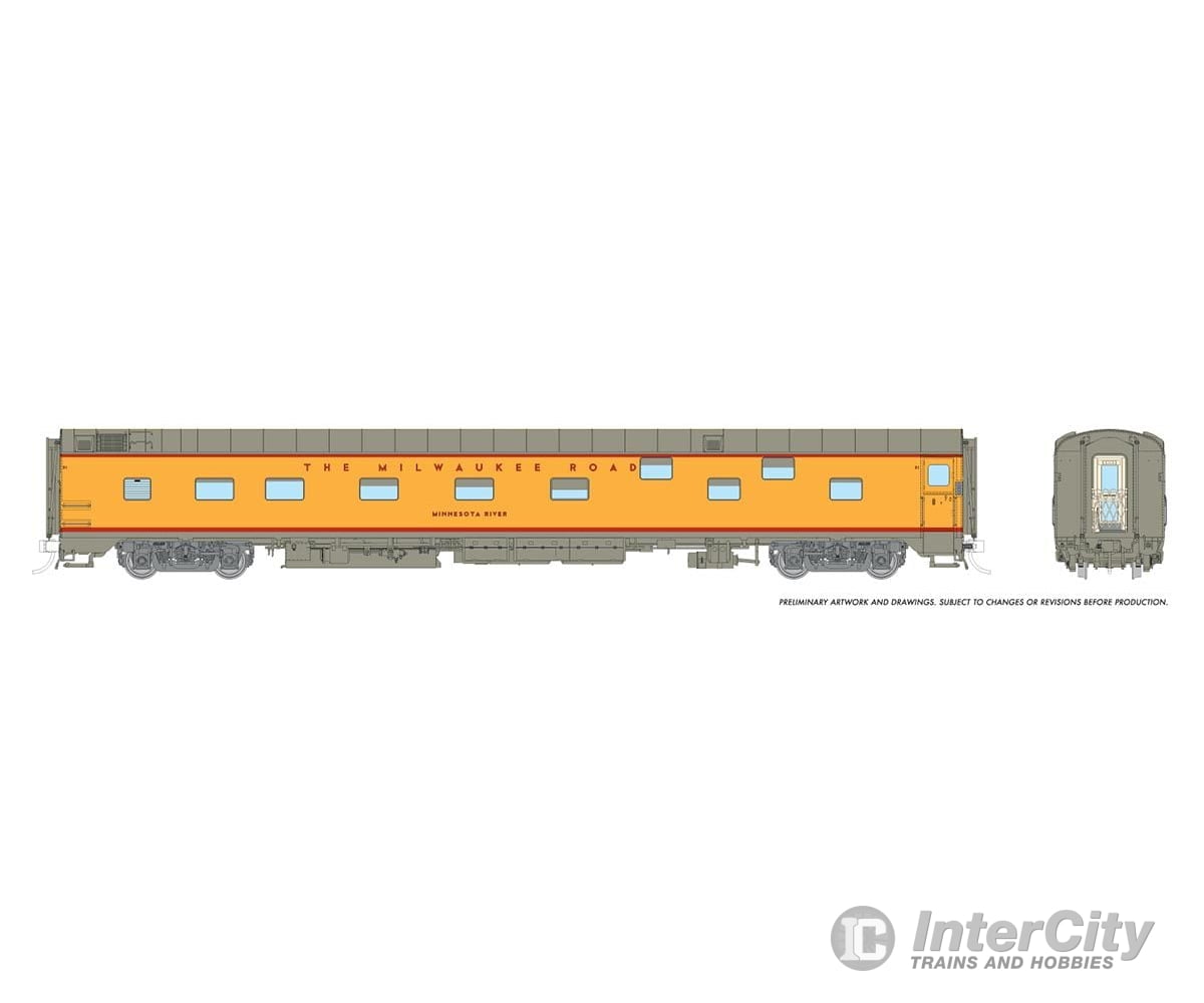 Rapido 101169 Ho Duplex Sleeper: Milwaukee Road - 1955 Up Colors: Zumbro River Passenger Cars