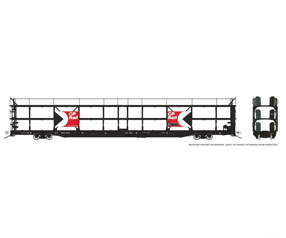 Rapido 1024102A HO NSC 89’ Tri-Level Autorack: CP Rail - Multimark: Single Car - Frieght Cars