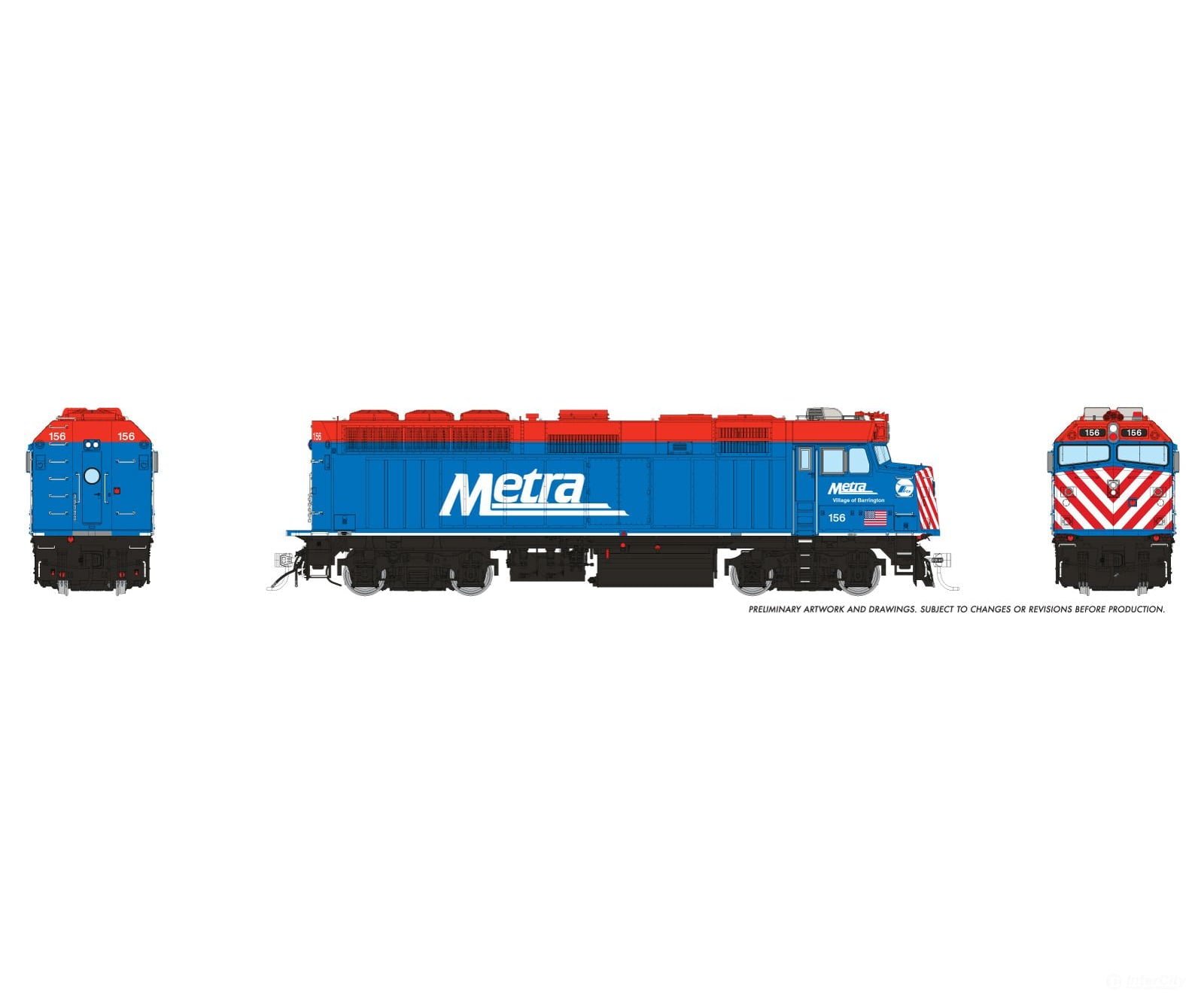 Rapido 1043024 HO EMD F40PH-2 w/ Ditchlights (DC/Silent): Metra - Blue Scheme: #171 - Locomotives