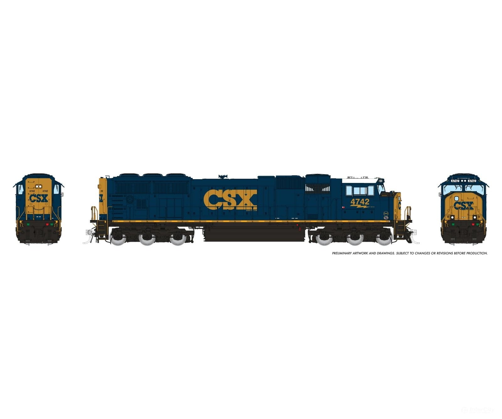 Rapido 1048023 HO SD70AC w/ Flared Rad (DC/Silent): CSX - YN3c Rebuild: #4706 - Locomotives
