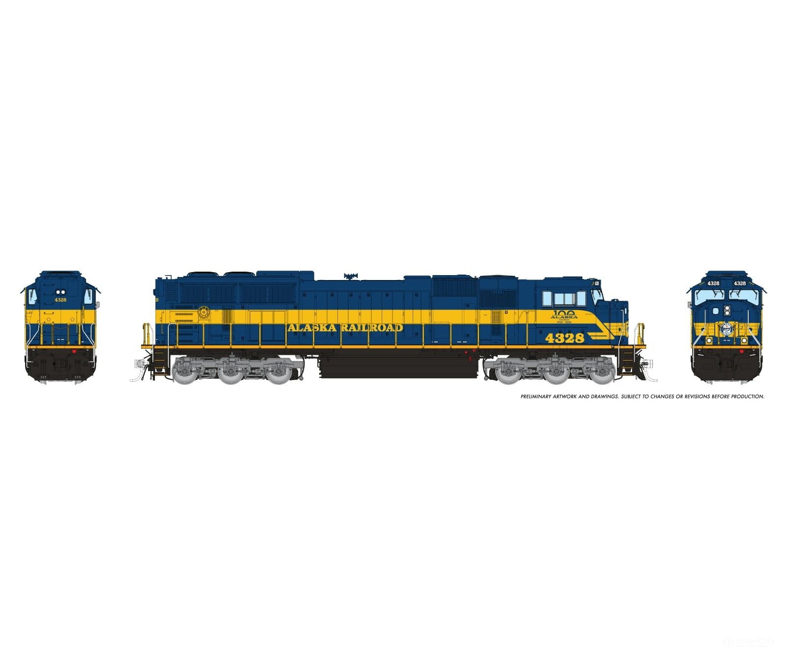 Rapido 1048504 HO SD70MAC w/ Flared Rad (DC/DCC/Sound): Alaska Railroad - Anniversary Scheme: #4328 - Locomotives