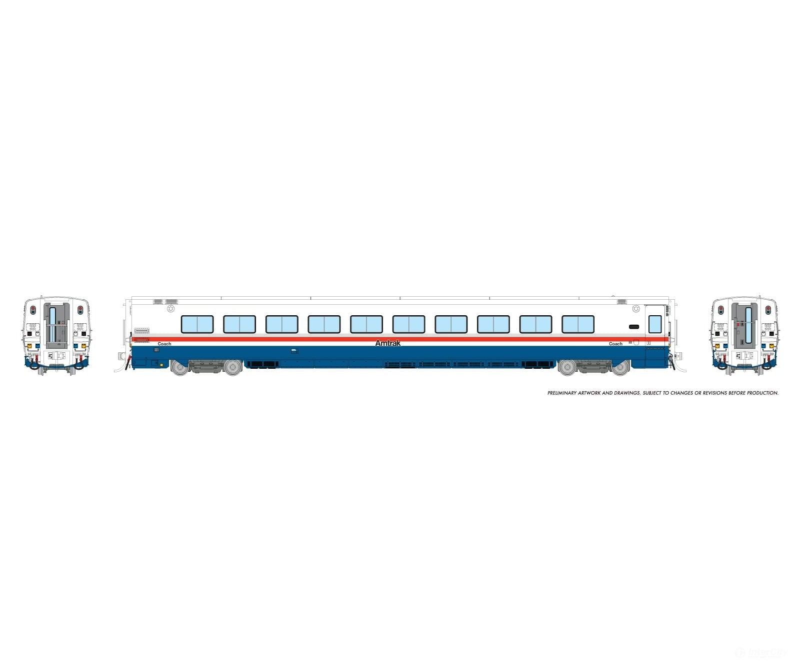 Rapido 1061117 HO LRC Coach: Amtrak: #43 Passenger Cars