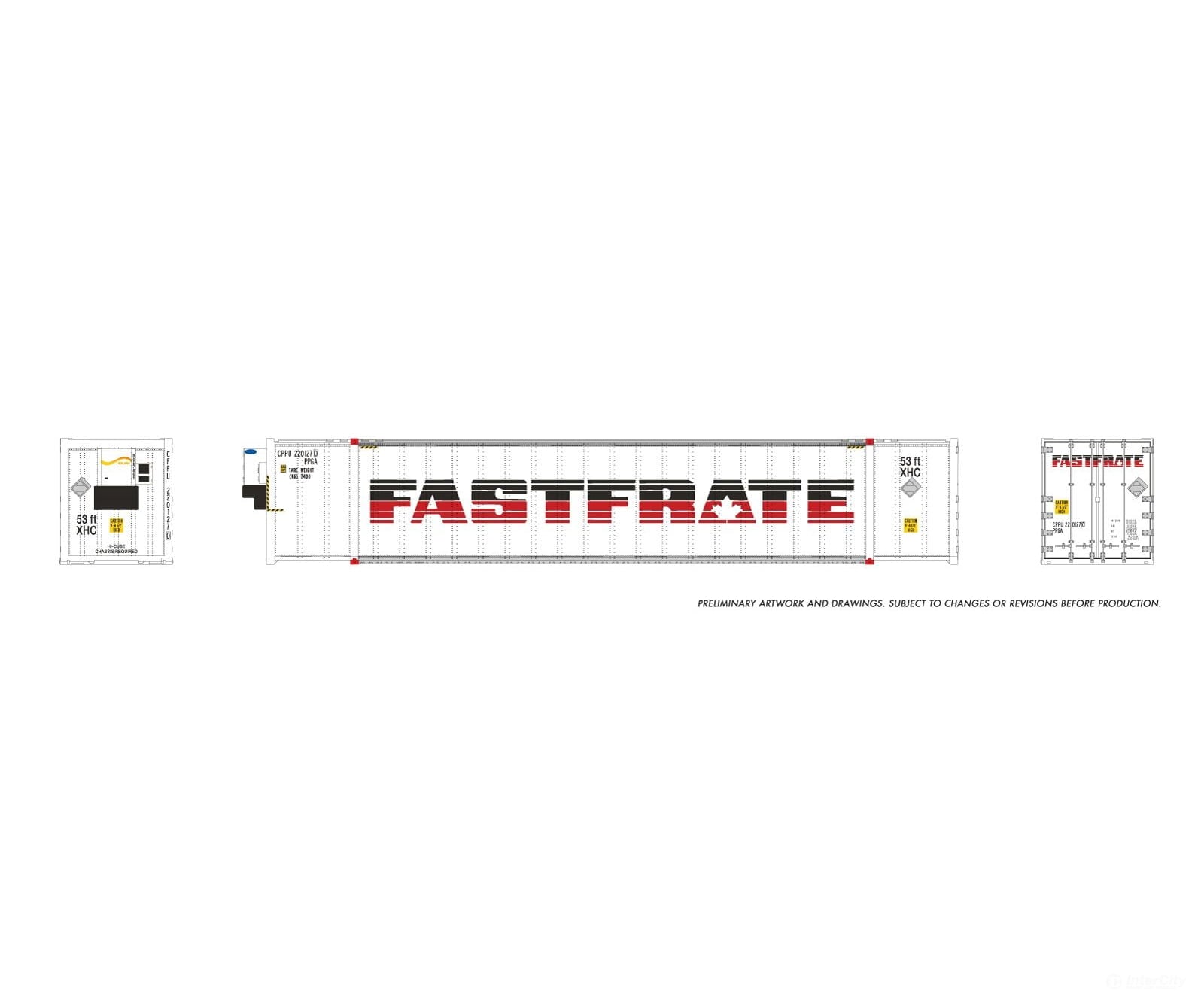 Rapido 1069010 HO 53’ high-cube Container (2-pack): FastFrate - Freight Loads & Containers
