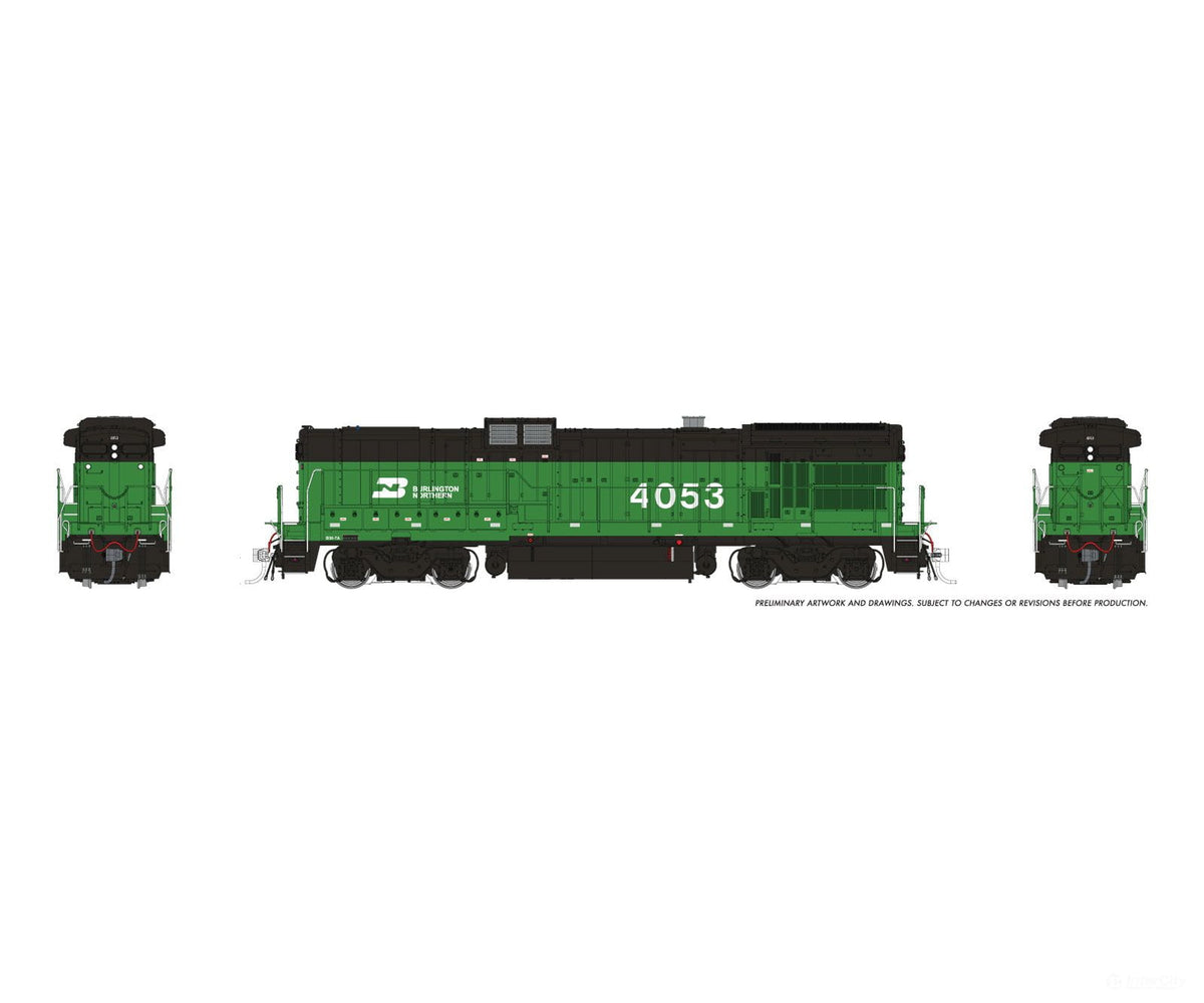 Rapido 1074533 HO GE B30-7A Booster (DC/DCC/Sound): Burlington Northern: #4053 - Locomotives