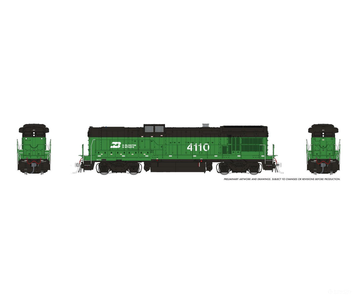 Rapido 1074536 HO GE B30-7A Booster (DC/DCC/Sound): Burlington Northern: #4110 - Locomotives