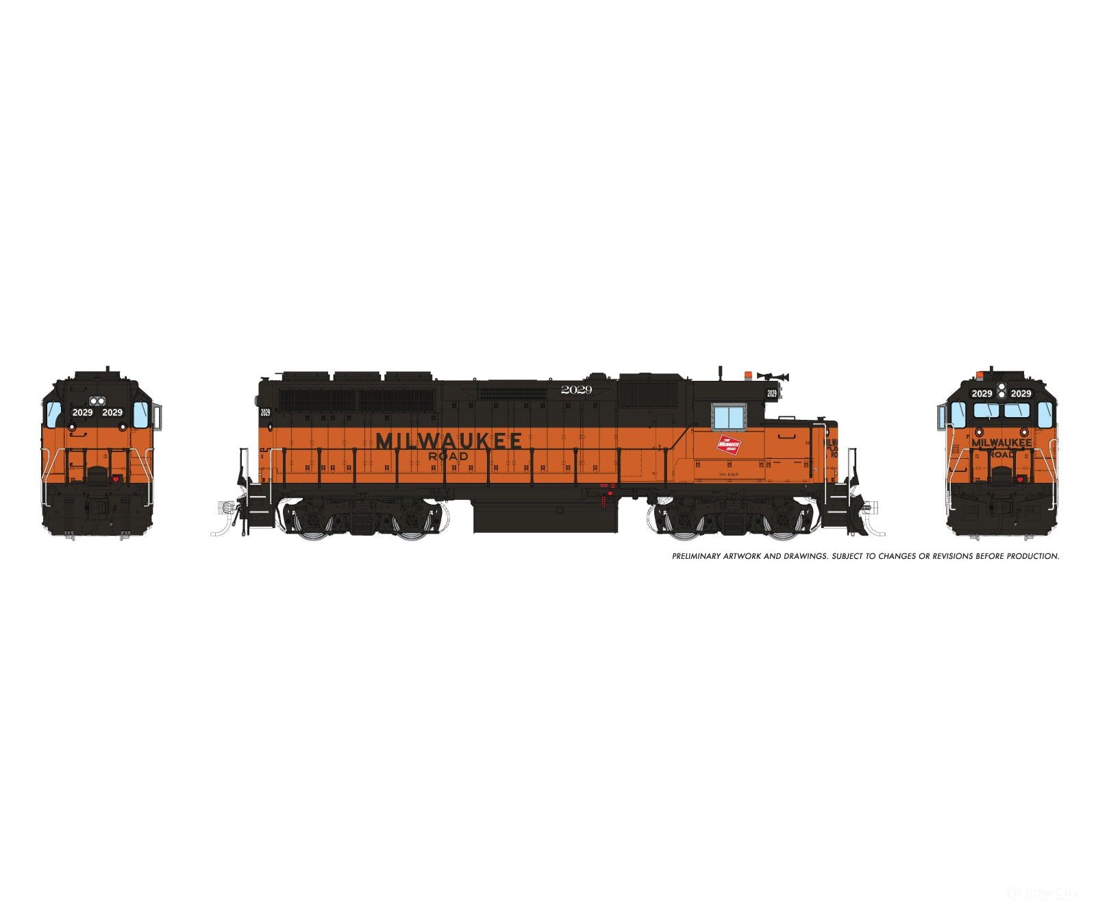 Rapido 1078021 HO EMD GP40 (DC/Silent): Milwaukee Road: #2029 - Locomotives