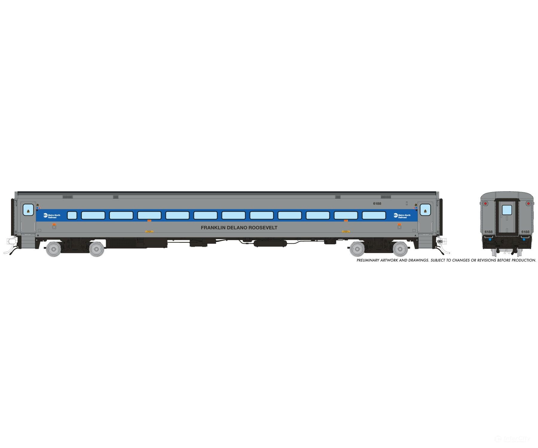 Rapido 1084030 HO Comet Car: MNCR - Modern: Coach #6188 ’Franklin Delano Roosevelt’ - Passenger Cars