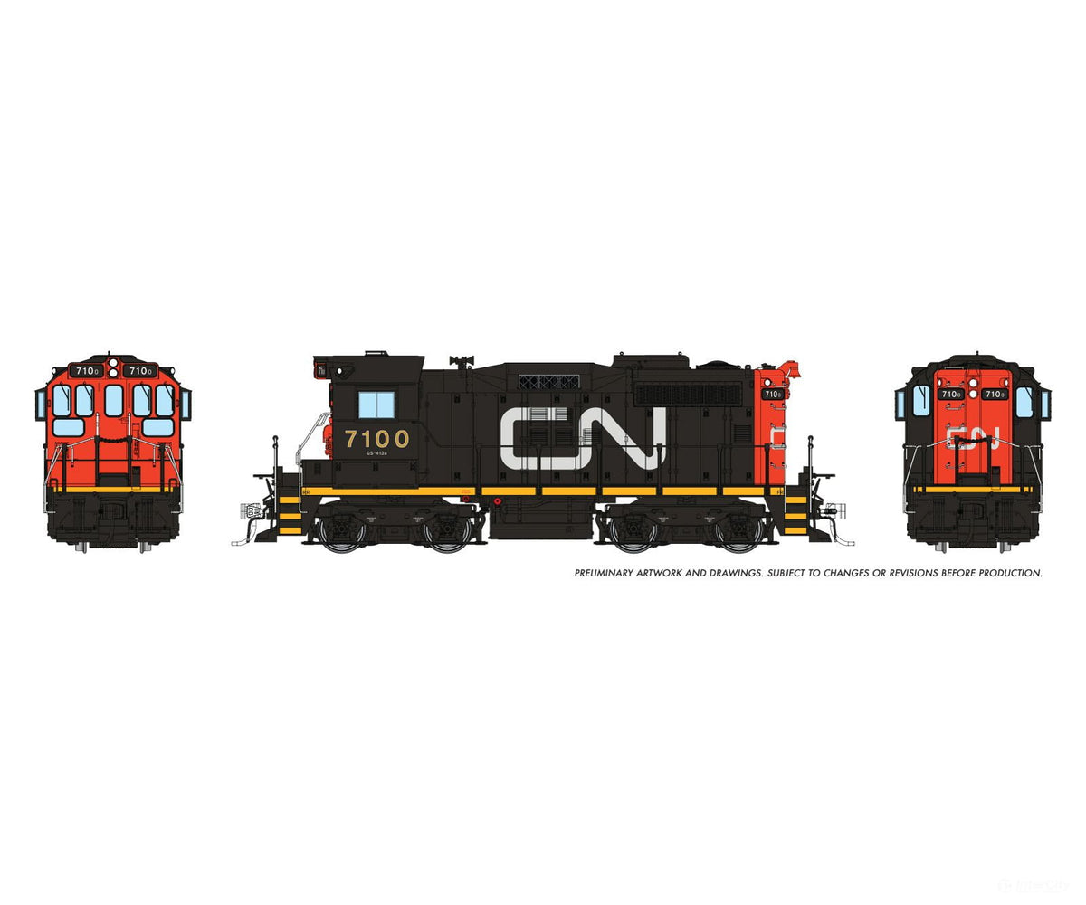 Rapido 1108001 HO CN SWEEP (DC/Silent): CN - Large Noodle: #7100 - Locomotives