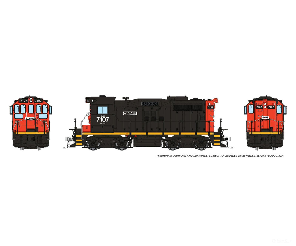 Rapido 1108014 HO CN SWEEP (DC/Silent): CANAC: #7107 - Locomotives