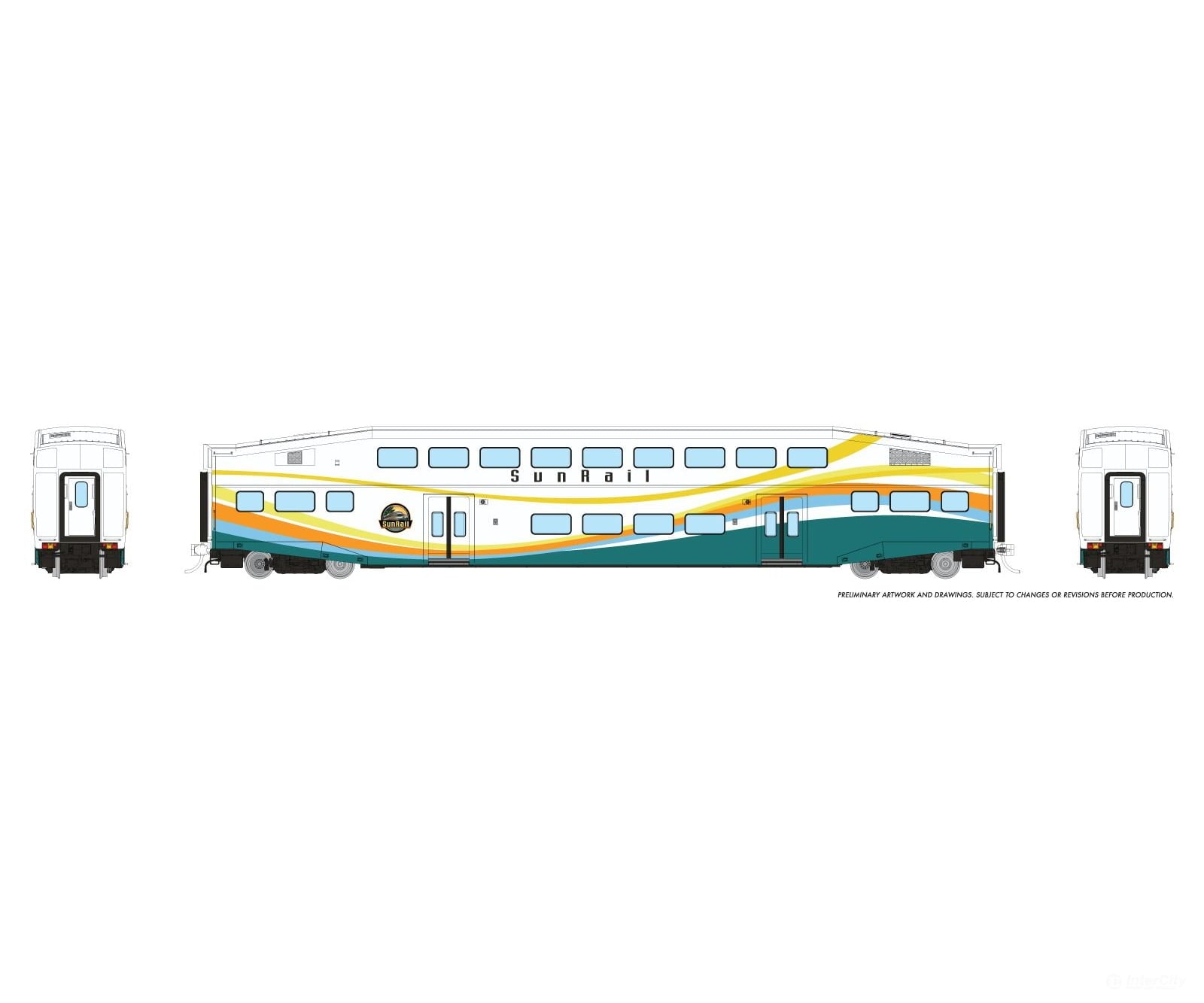 Rapido 1110020 HO BiLevel Commuter Car: SunRail: Coach #3005 Passenger Cars