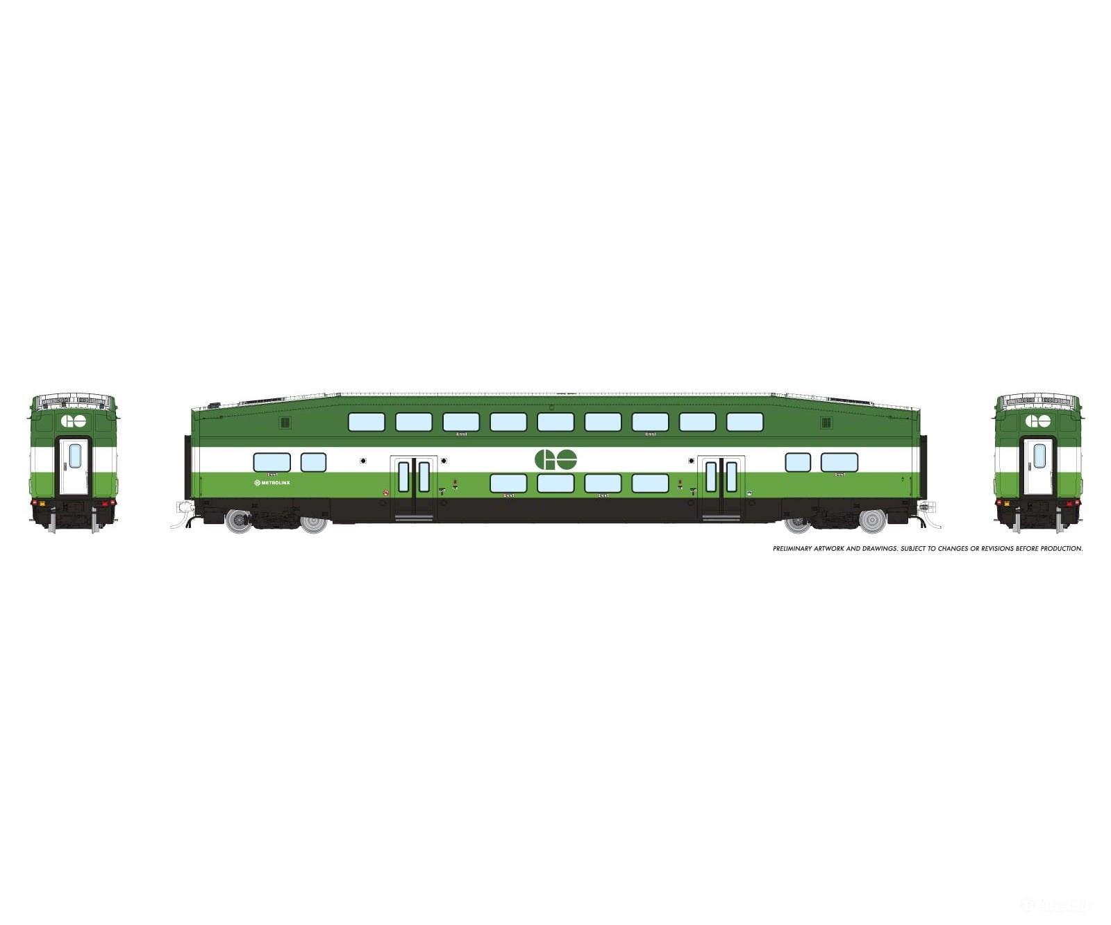 Rapido 1110049 HO CEM BiLevel Commuter Car: GO Transit/MX: Coach #4089 Passenger Cars