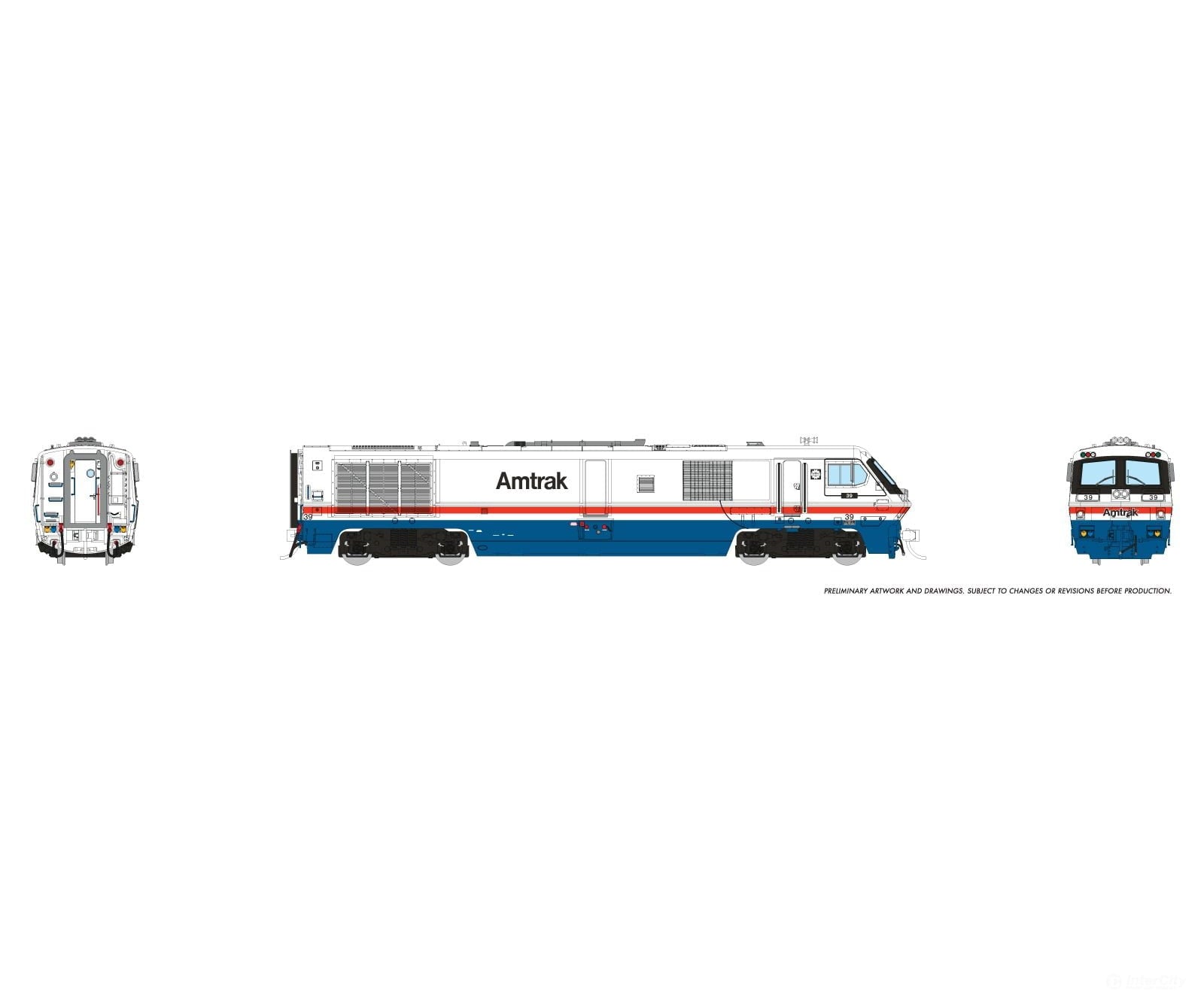 Rapido 1113004 HO LRC Locomotive (DC/Silent): Amtrak: #39 Locomotives