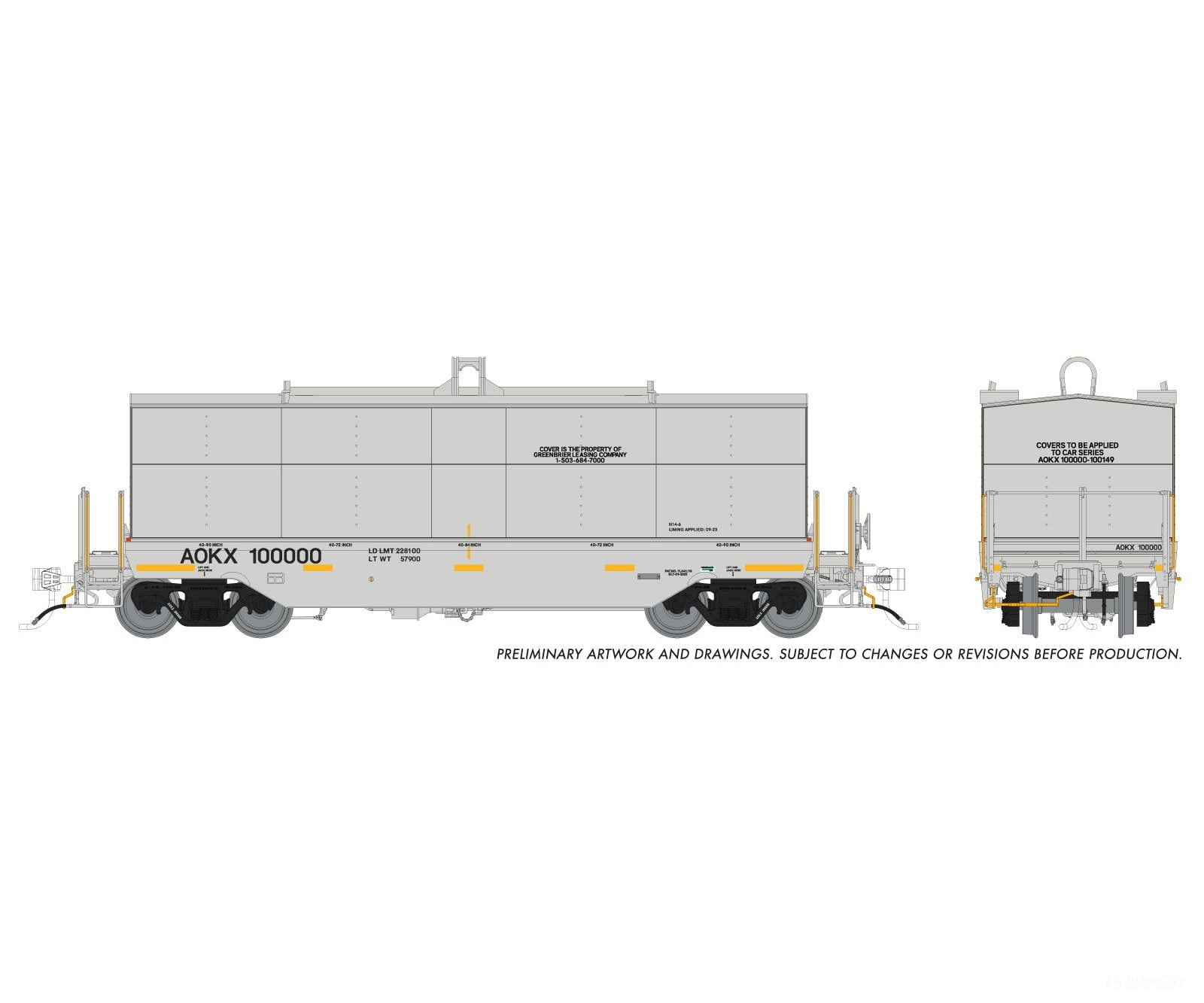 Rapido 1128005A HO Greenbrier Coil Car: Greenbrier Leasing (AOKX) - Gray: Single Car - Freight Cars