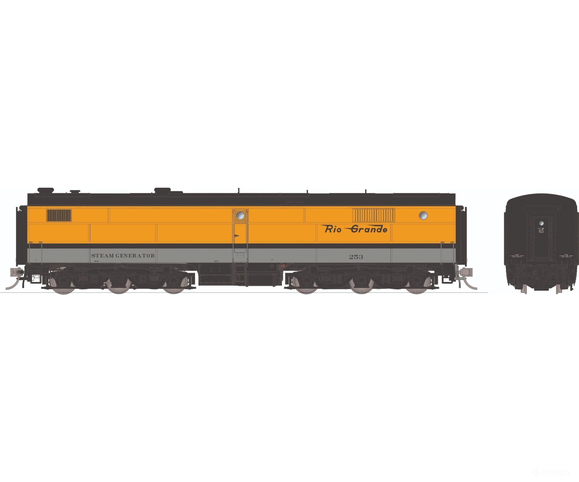 Rapido 1136001 HO PB Steam Heater Car w/ Alco Trucks: D&RGW - Small Logo: #253 - Passenger Cars