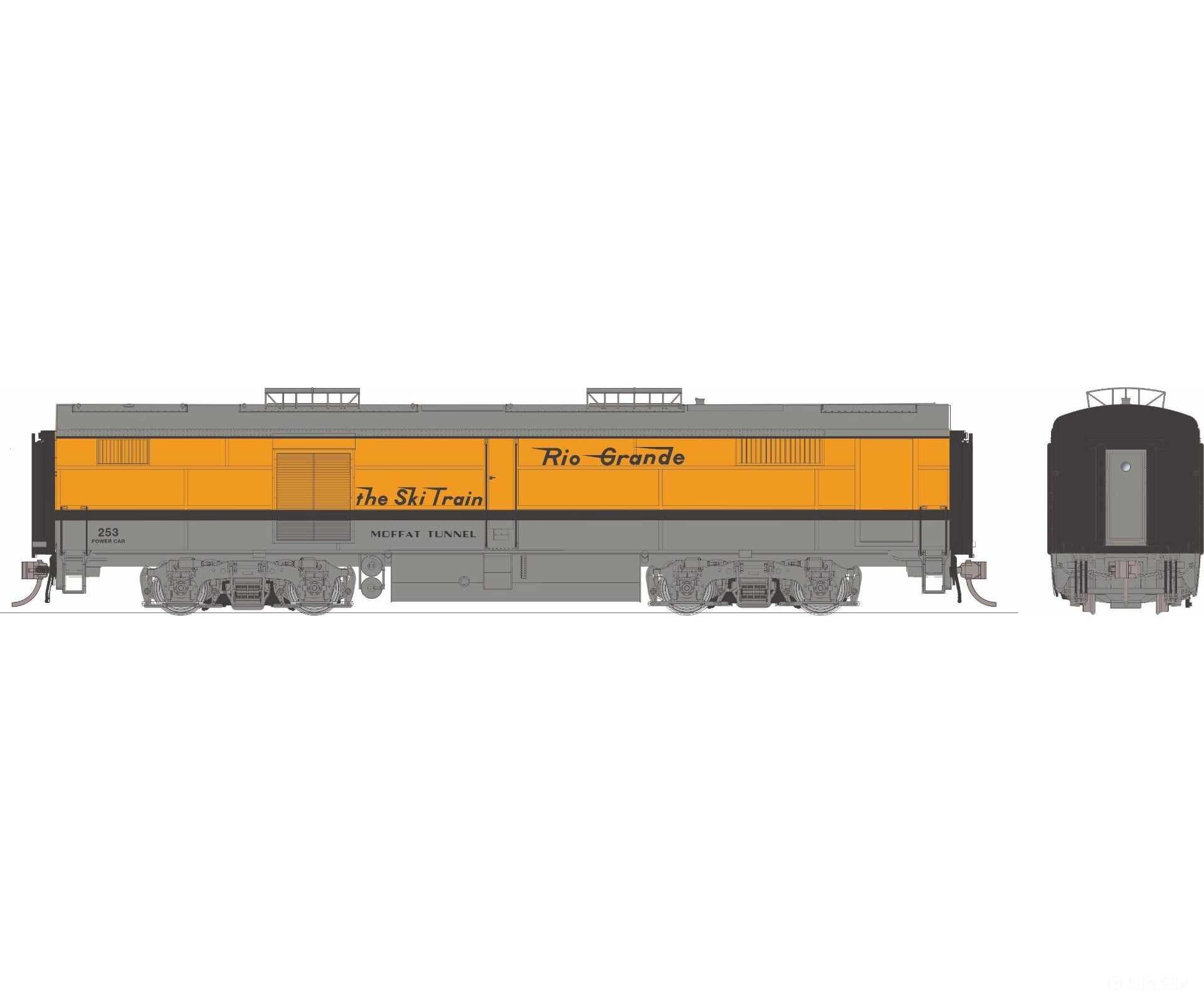 Rapido 1136005 HO PB HEP Heater Car w/ Blomberg Trucks: Denver Ski Train: #253 ’Moffat Tunnel’ - Passenger Cars