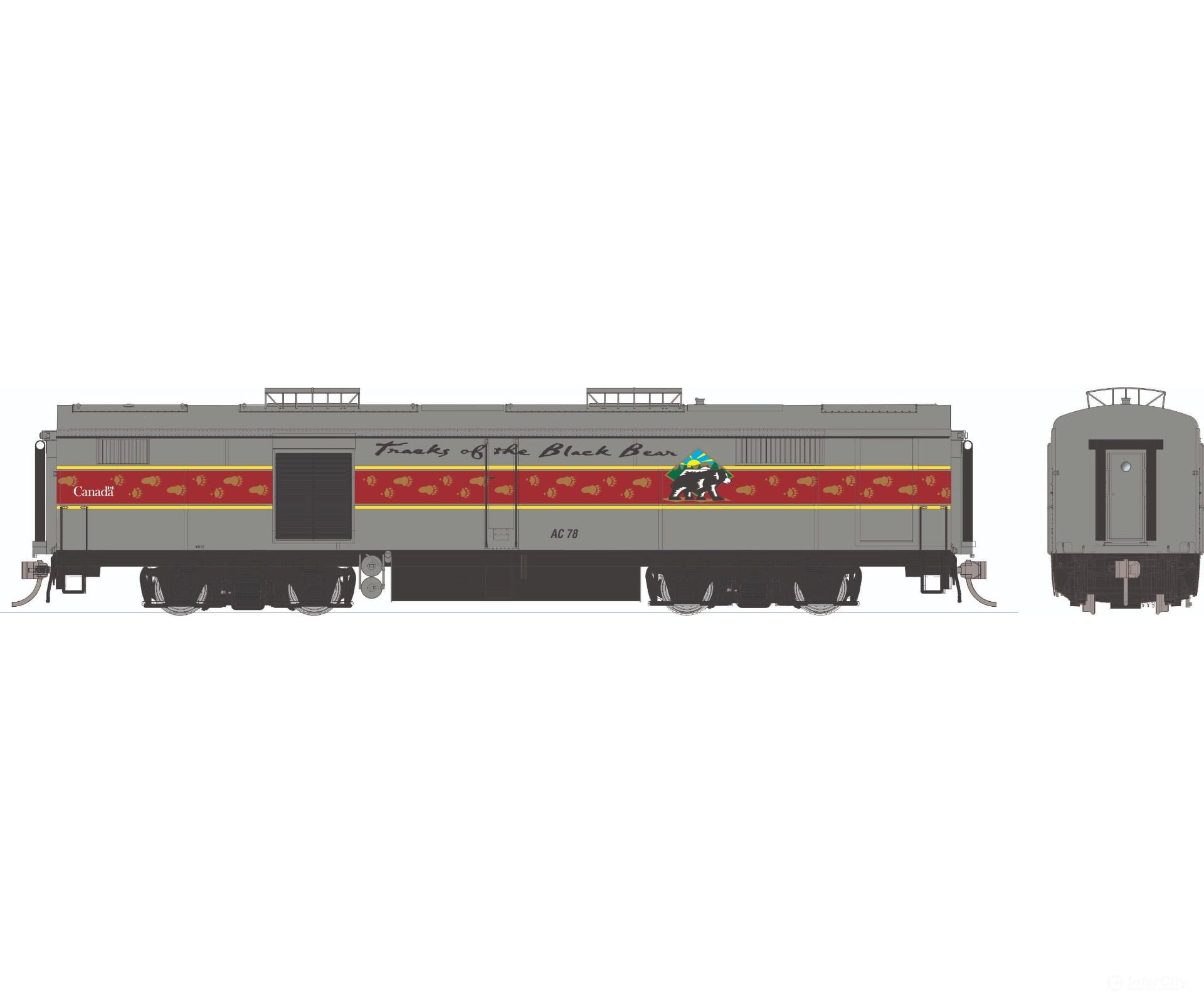 Rapido 1136007 HO PB HEP Heater Car w/ Blomberg Trucks: Algoma Central: #78 - Passenger Cars