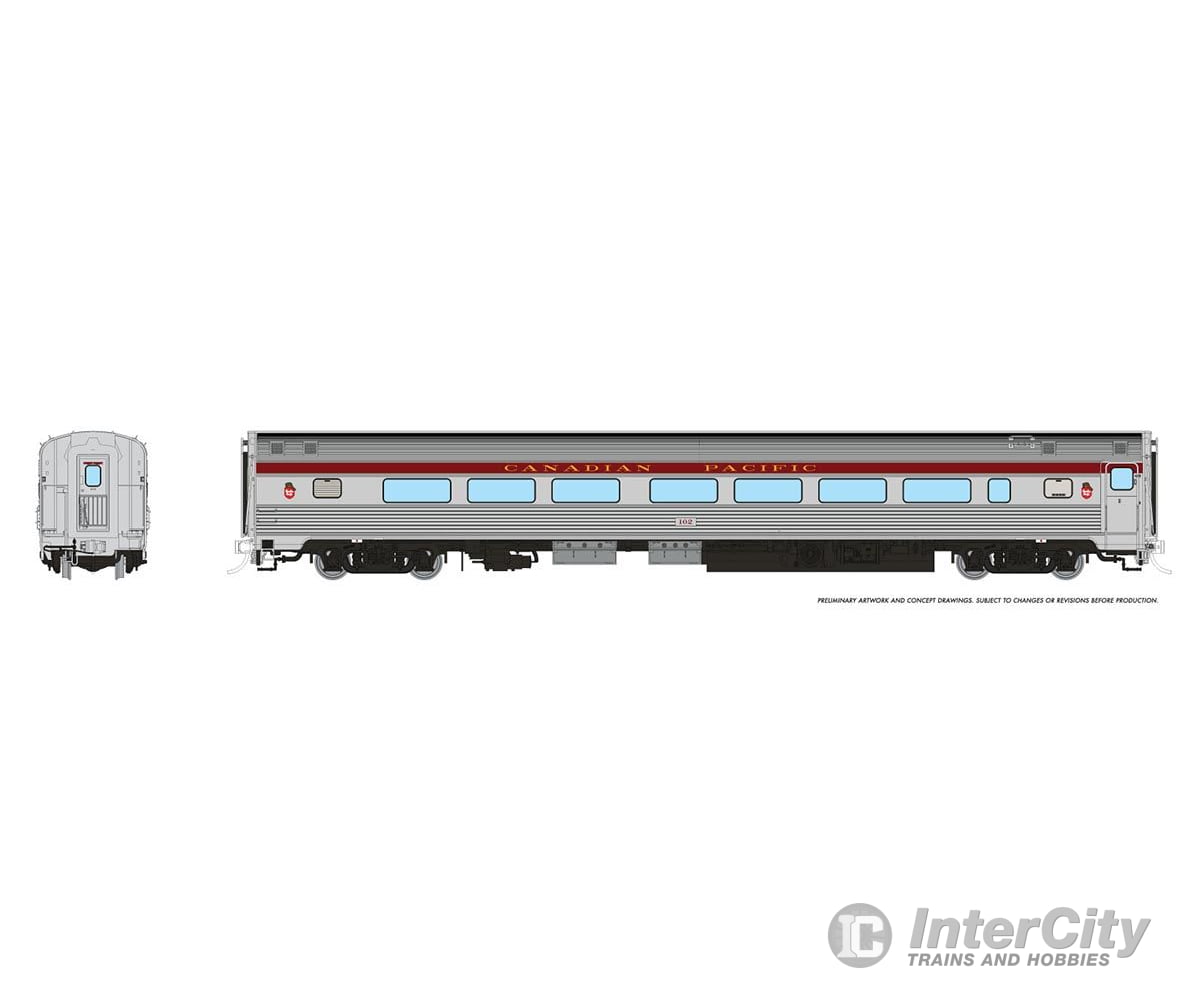 Rapido 115101 Ho Budd Coach: Canadian Pacific - Maroon: #104 Passenger Cars