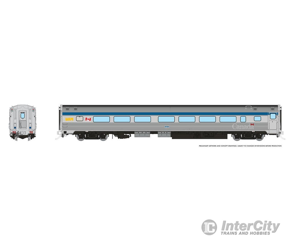 Rapido 115117 Ho Budd Coach W/Hep: Via Rail - Canada Scheme: #8112 Passenger Cars