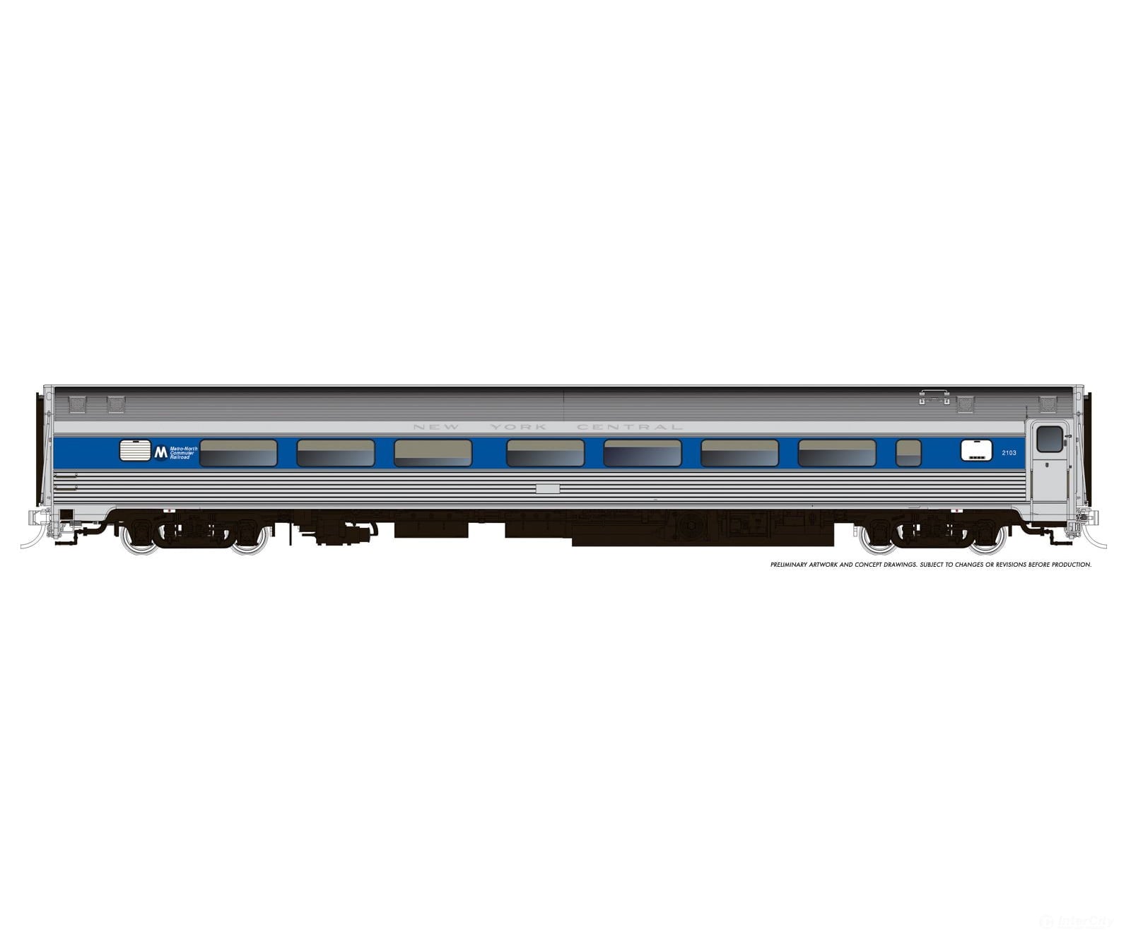 Rapido 115154 HO Budd Coach: Metro North - MTA Scheme: #2109 - Passenger Cars