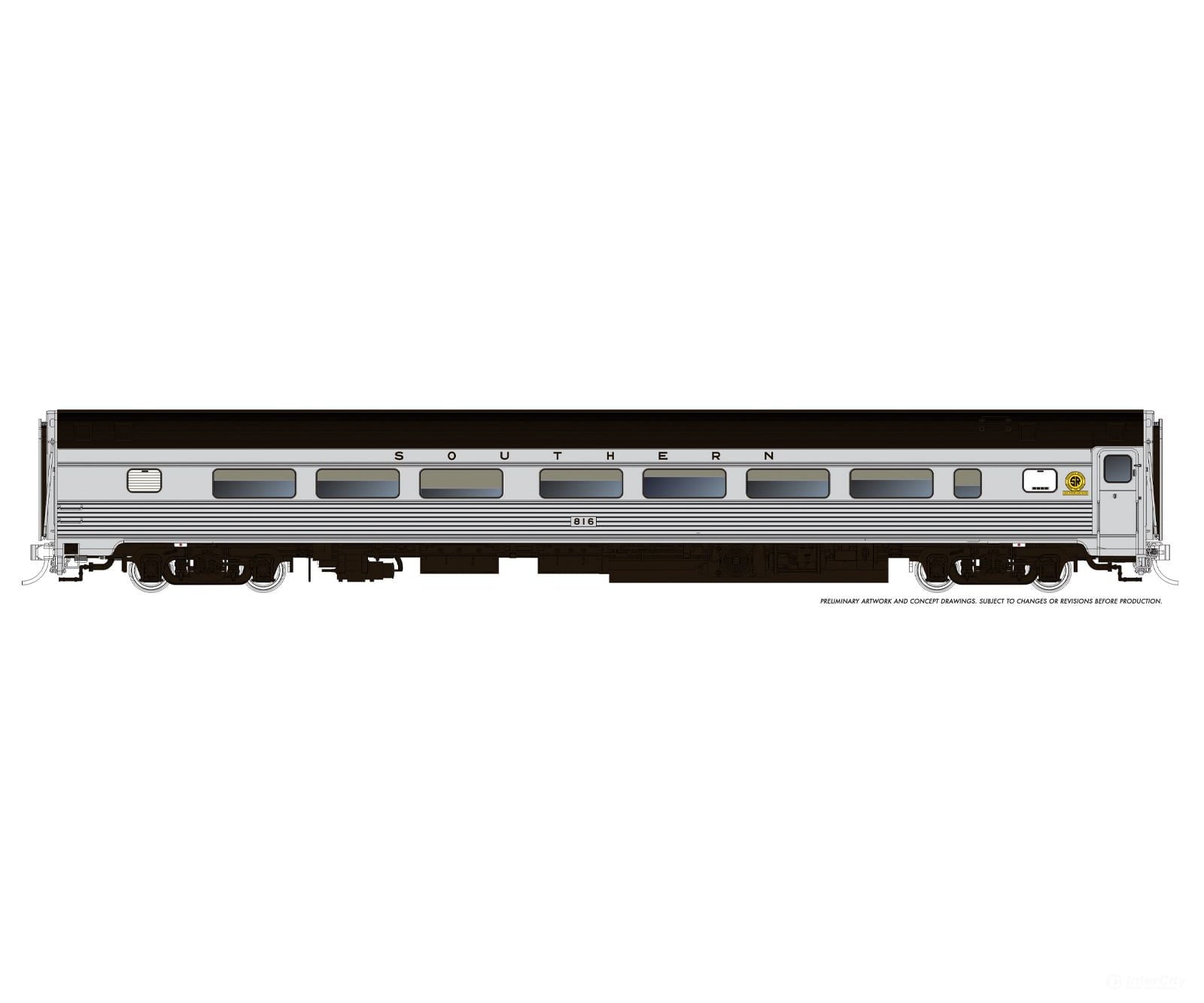 Rapido 115183 HO Budd Coach: Southern RR - Late Scheme: #823 - Passenger Cars