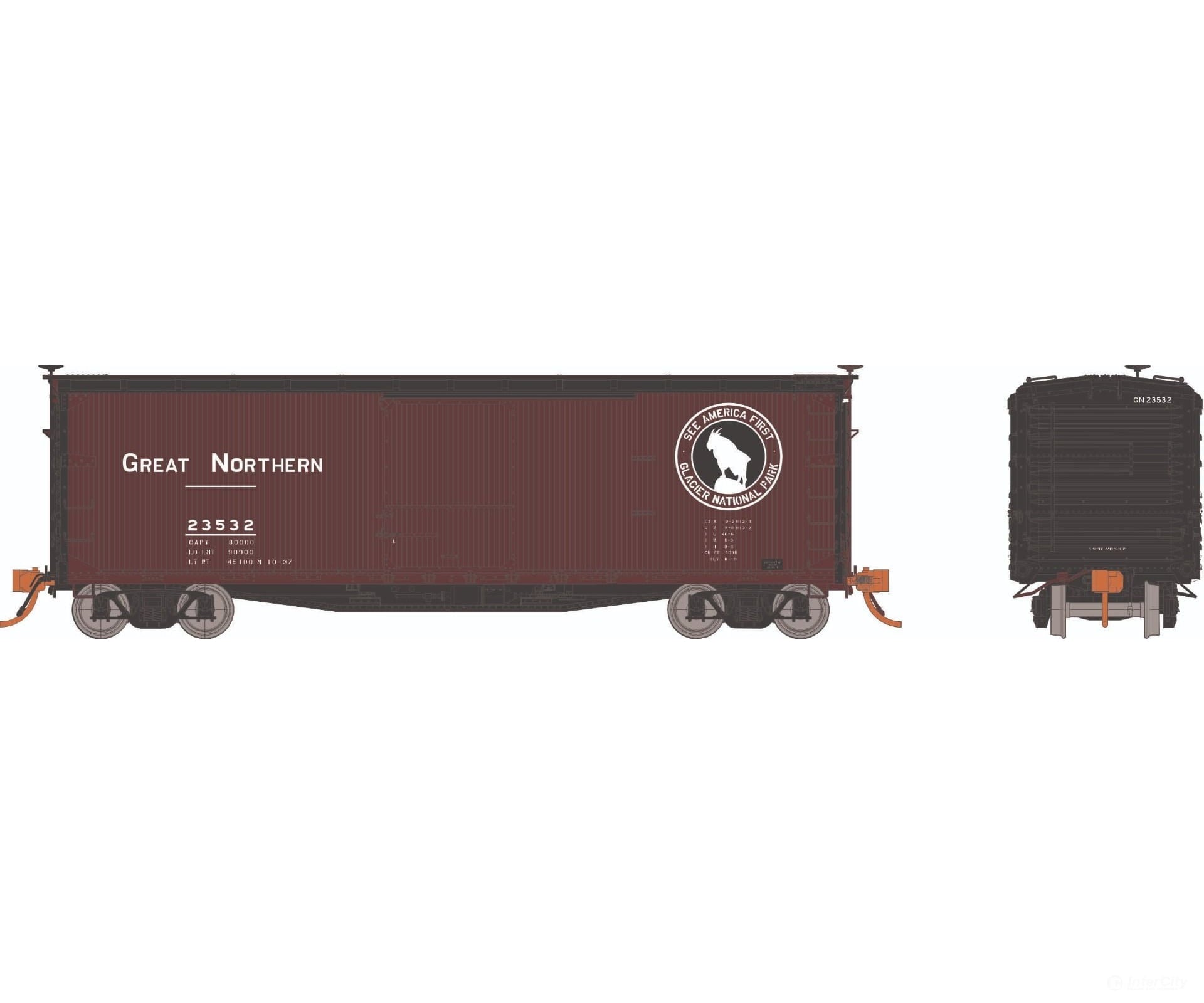 Rapido 130122A Ho Usra Double-Sheathed Boxcar: Great Northern: Single Car Freight Cars