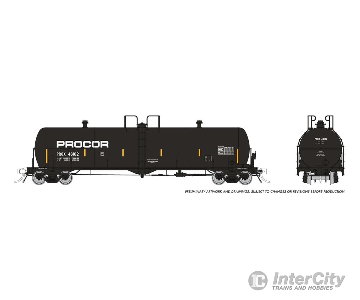 Rapido 135026 Ho Procor 20K Gal Tank Car: Prox - Late Repaint: 6-Pack Freight Cars