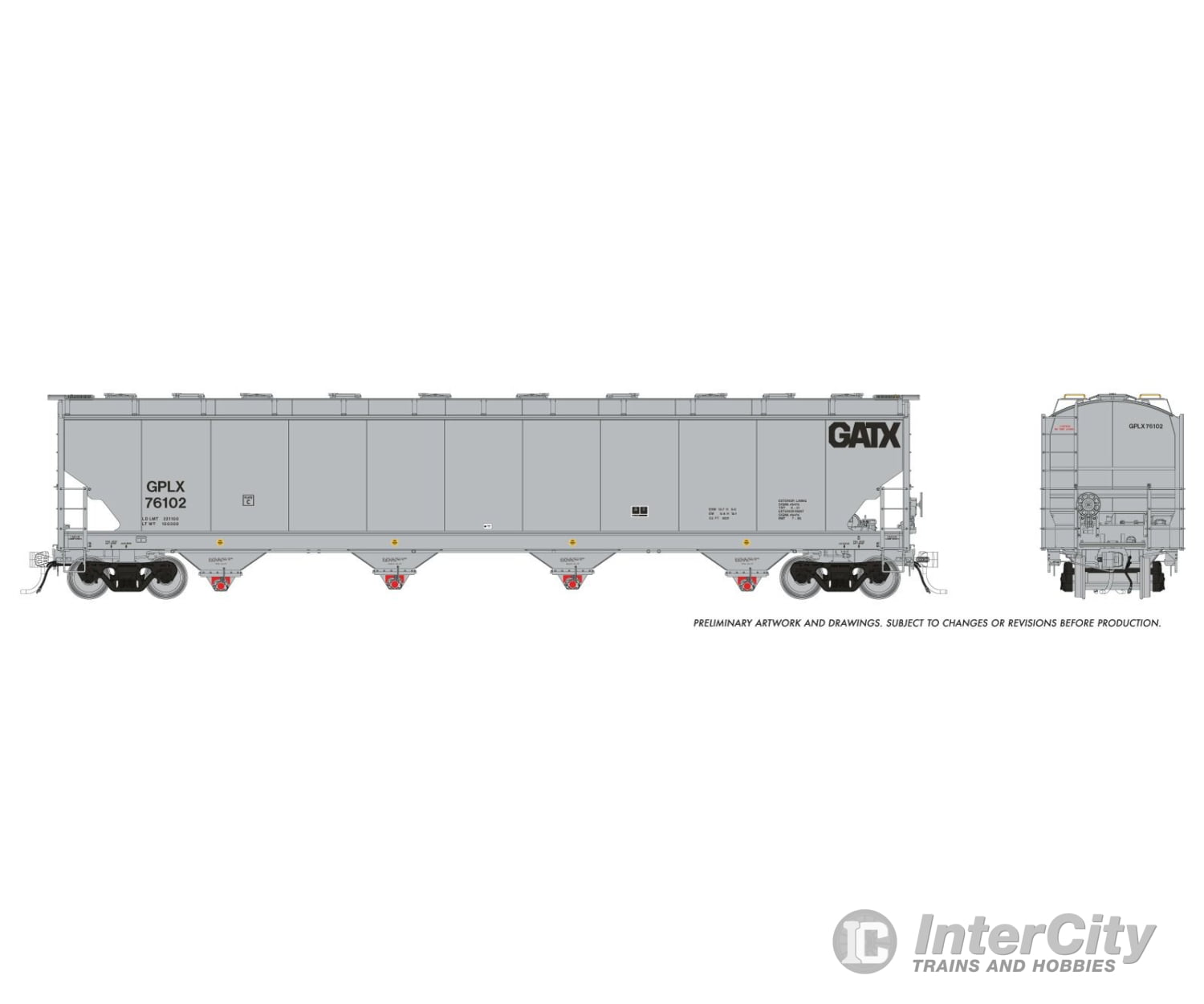 Rapido 136002 HO Trinity 6221cuft Covered Hopper: GPLK (General American Marks): 6-Pack Freight Cars