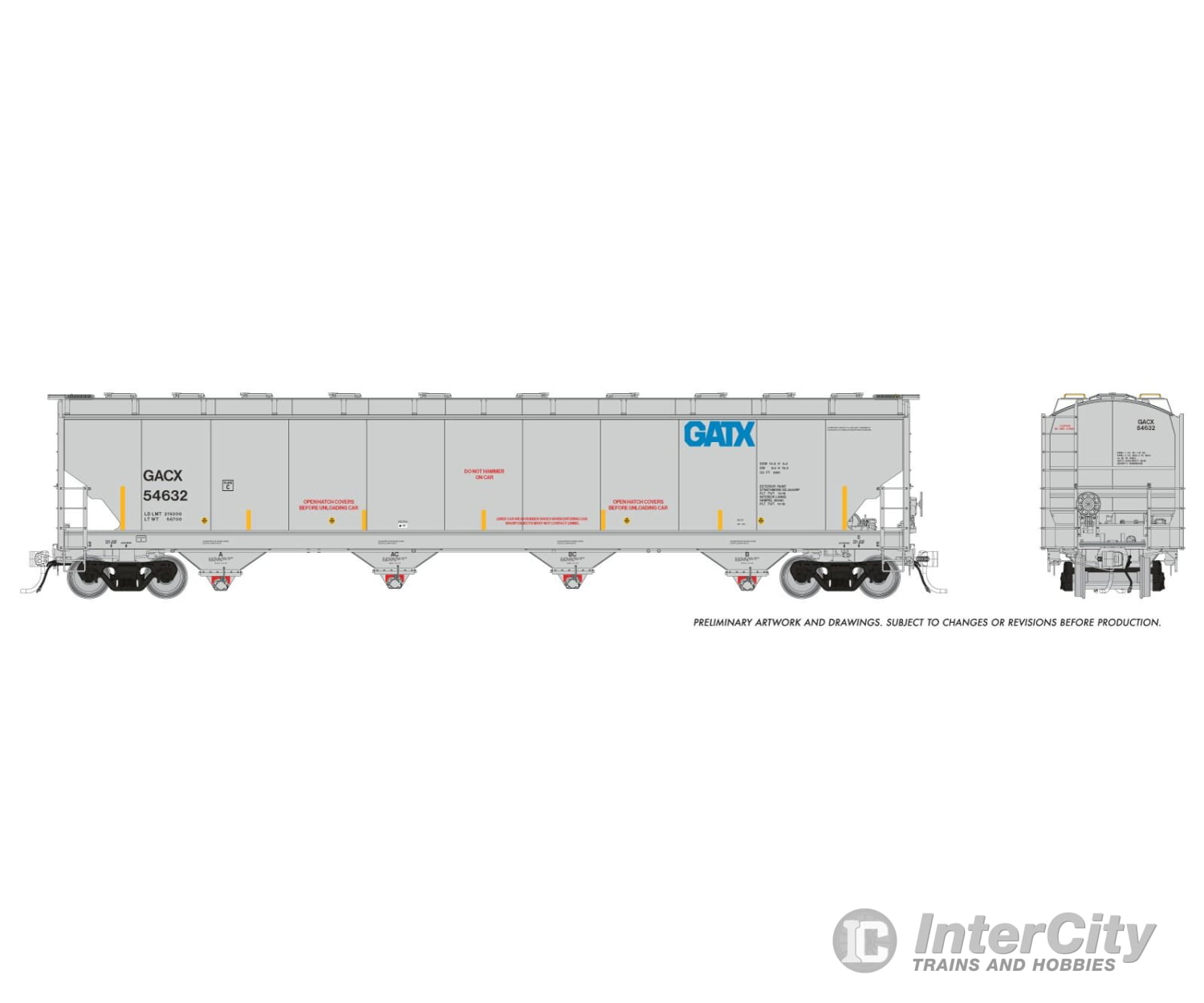 Rapido 136007 HO Trinity 6241cuft Covered Hopper: GACX (General American Marks): 6-Pack Freight Cars