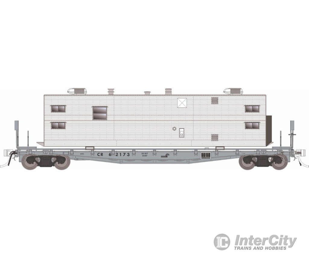 Rapido 138107A HO F30A 50’ Flat Car w/Camp Van: CR - MOW: Single Car #2 Freight Cars