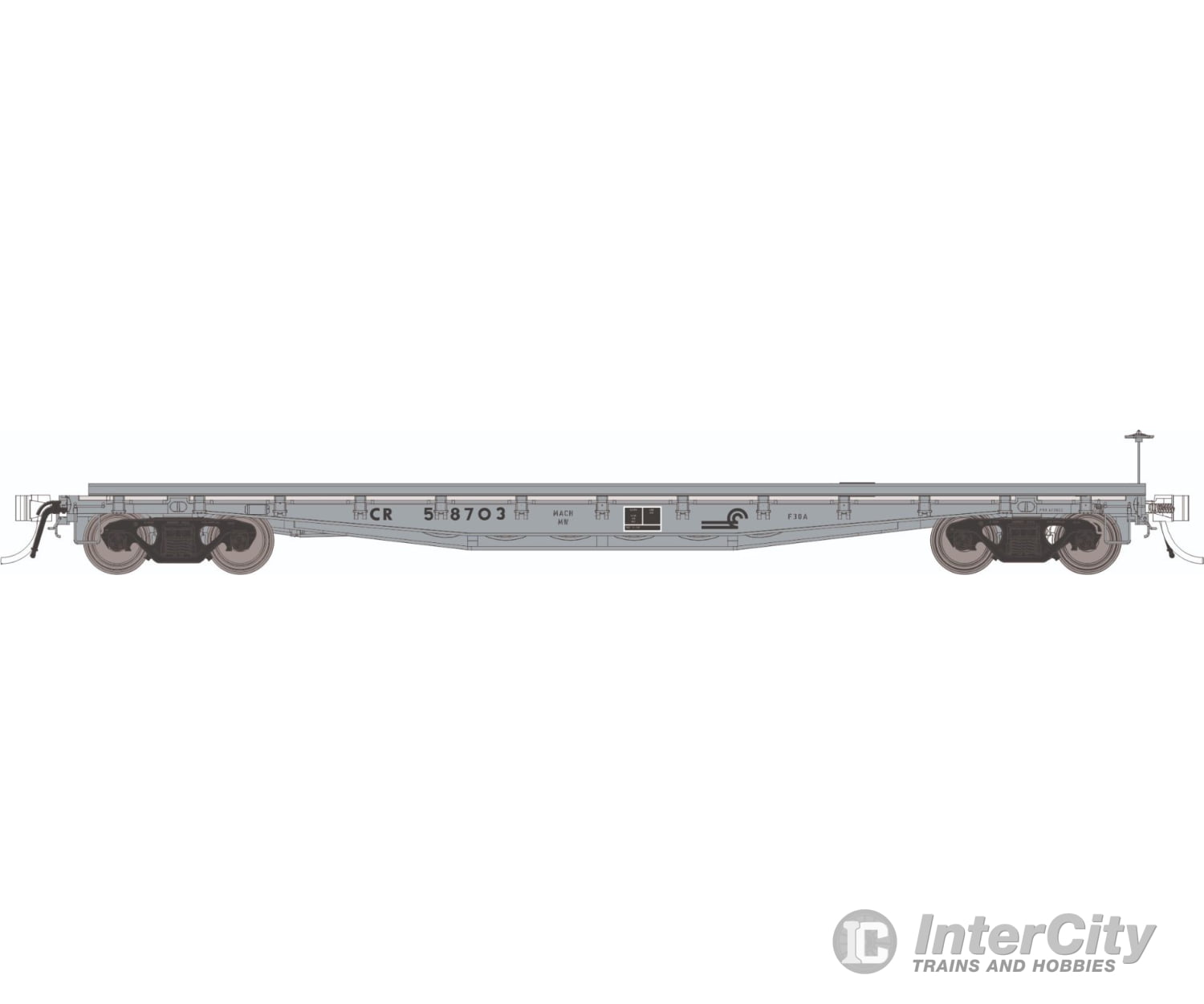 Rapido 138108 HO F30A 50’ Flat Car MOW w/deck rails: CR - MOW: 6-Pack #2 Freight Cars