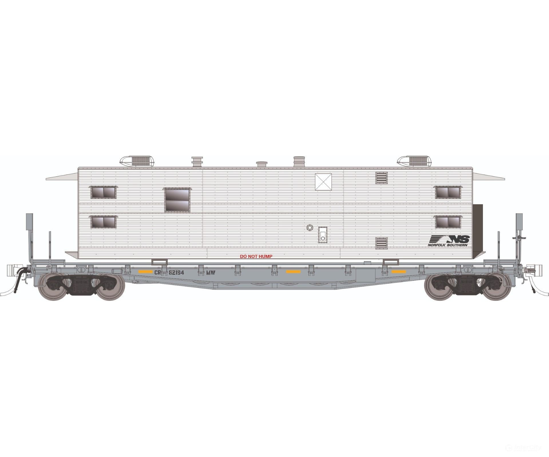 Rapido 138110 HO F30A 50’ Flat Car w/Camp Van: NS - MOW: 6-Pack #2 Freight Cars