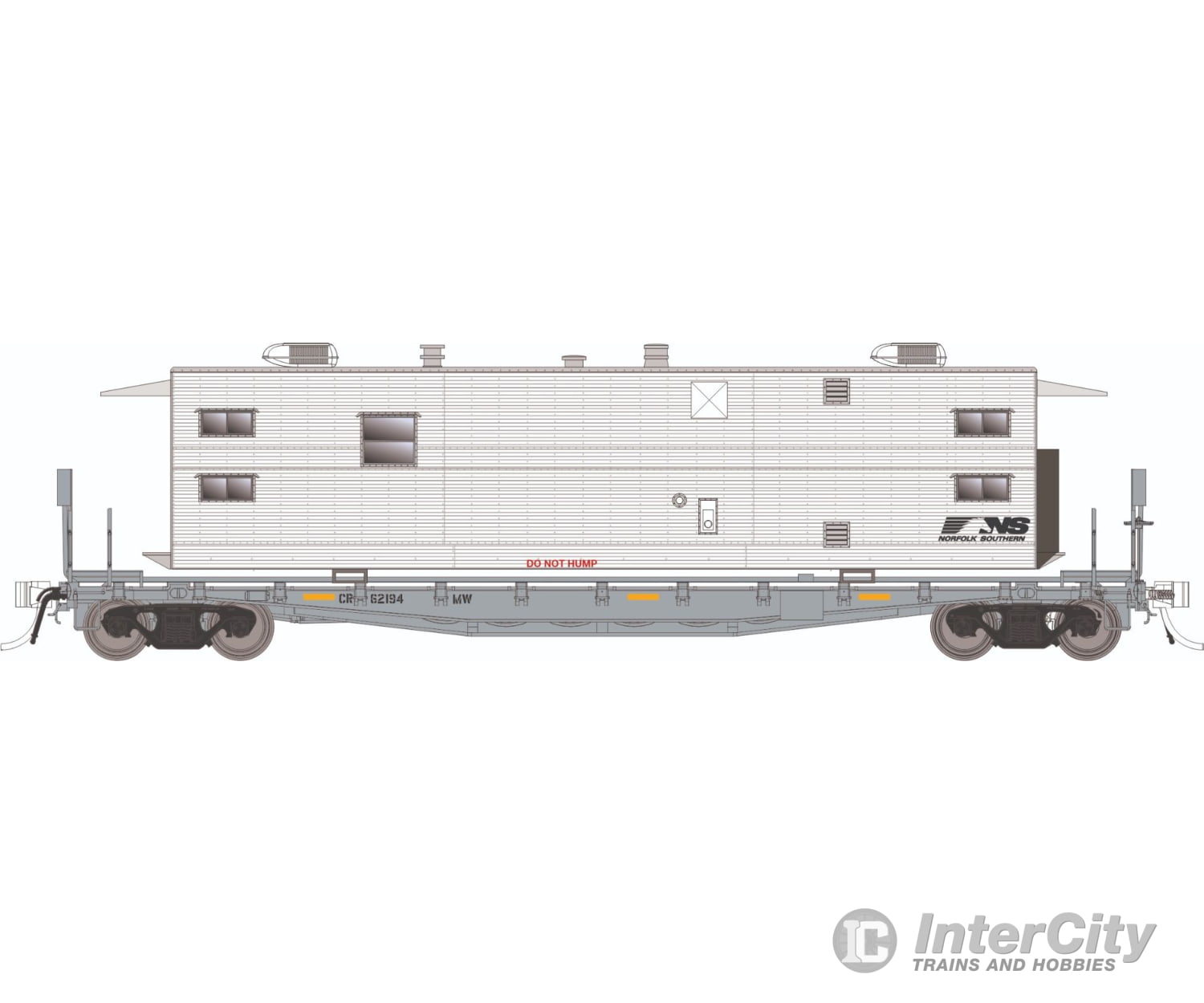 Rapido 138110A HO F30A 50’ Flat Car w/Camp Van: NS - MOW: Single Car #2 Freight Cars