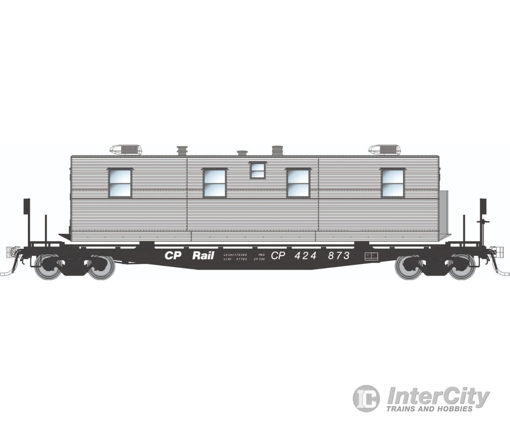 Rapido 138114A HO F30A 50’ Flat Car w/Camp Van: CP - MOW: Single Car Freight Cars