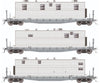 Rapido 138198 HO F30A 50’ Flat Car w/Camp Van: Painted Unlettered: 3-Pack Freight Cars