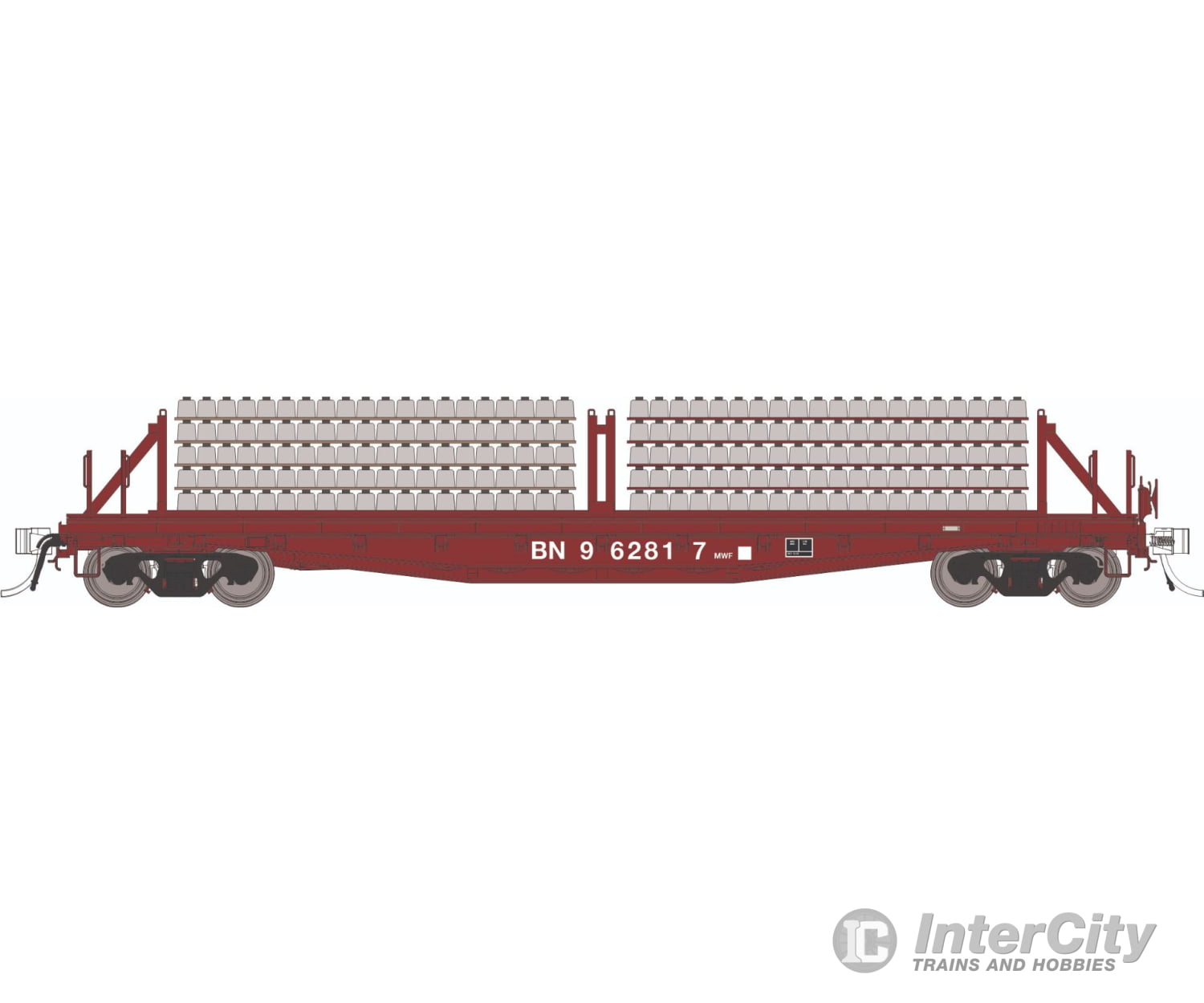 Rapido 138303 HO F30D 50’ Tie Car: BN - MOW: 6-Pack #2 Freight Cars