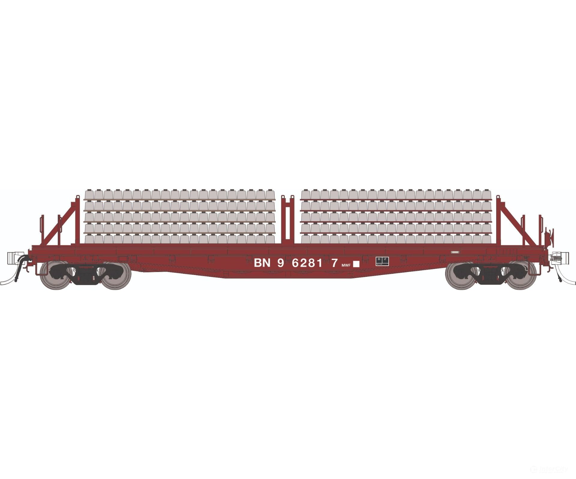 Rapido 138303A HO F30D 50’ Tie Car: BN - MOW: Single Car #2 Freight Cars