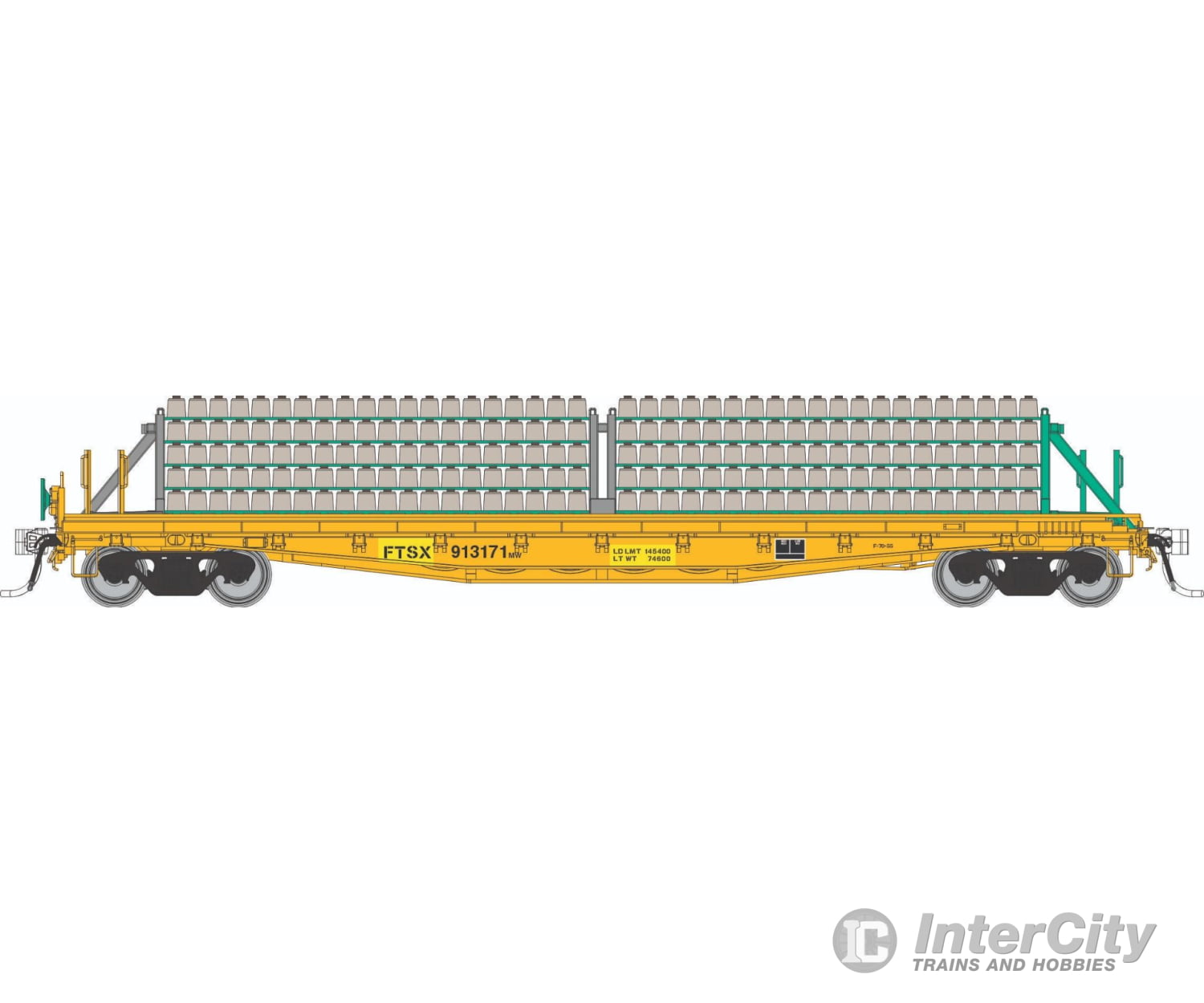 Rapido 138306 HO F30D 50’ Tie Car: FTSX - MOW: 6-Pack Freight Cars