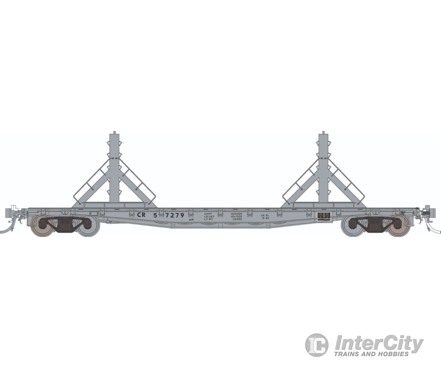 Rapido 138403 HO F30D 50’ Rail Flat Car: CR - MOW: 6-Pack Freight Cars