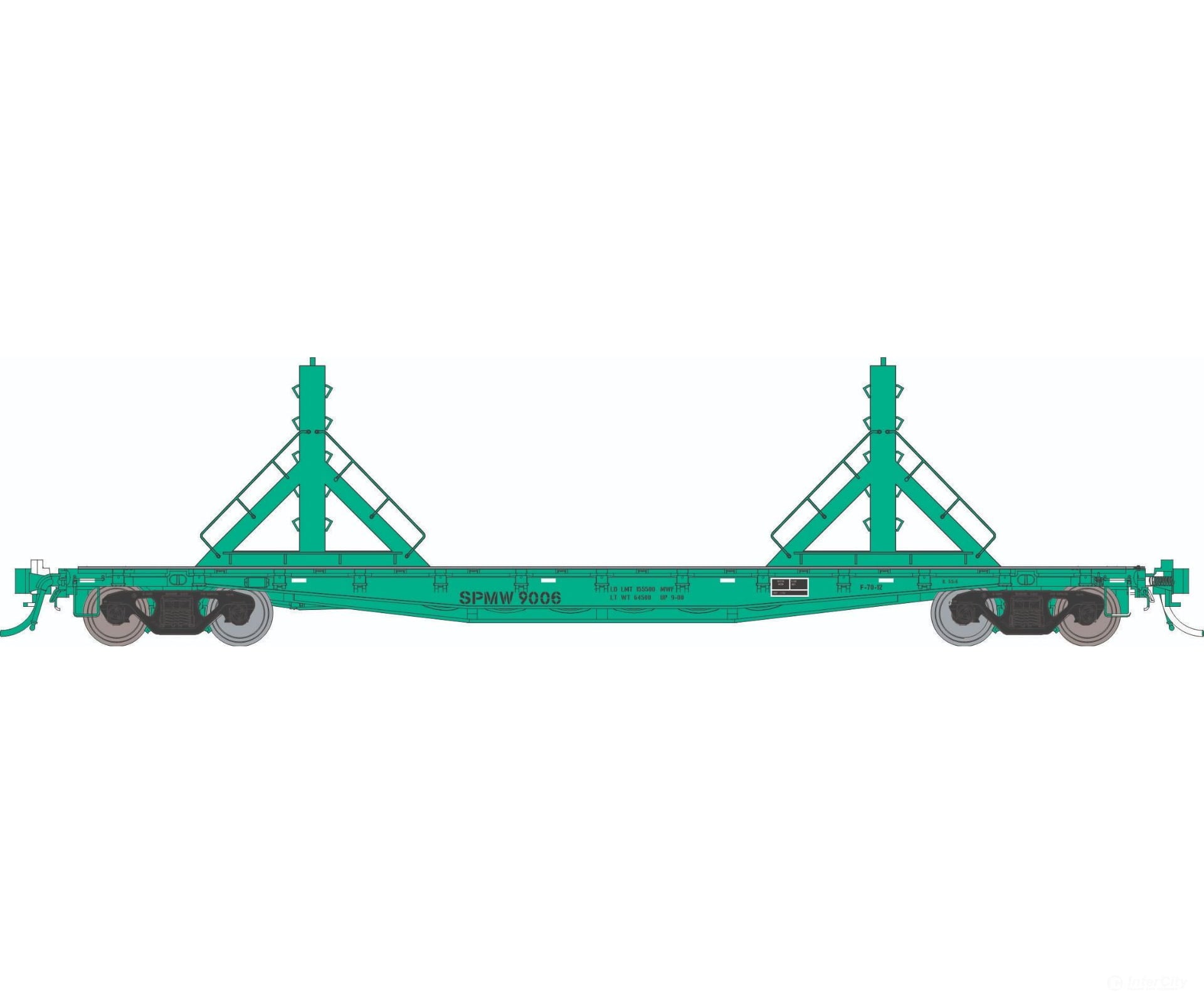 Rapido 138408 HO F30D 50’ Rail Flat Car: SP - MOW: 6-Pack Freight Cars