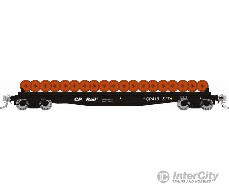 Rapido 138503 HO F30D 50’ Wheel Flat Car: CP - MOW: 3-Pack Freight Cars