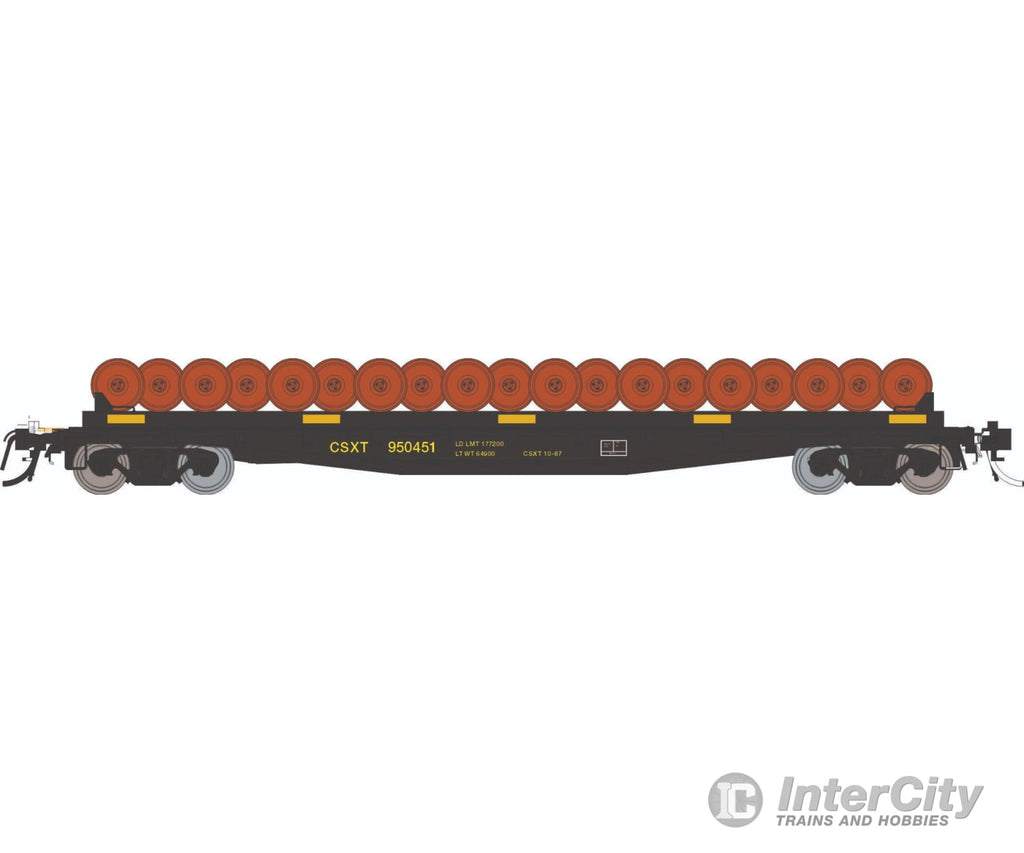 Rapido 138505A HO F30D 50’ Wheel Flat Car: CSX - MOW: Single Car Freight Cars