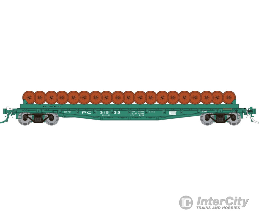 Rapido 138506A HO F30D 50’ Wheel Flat Car: PC - MOW: Single Car Freight Cars