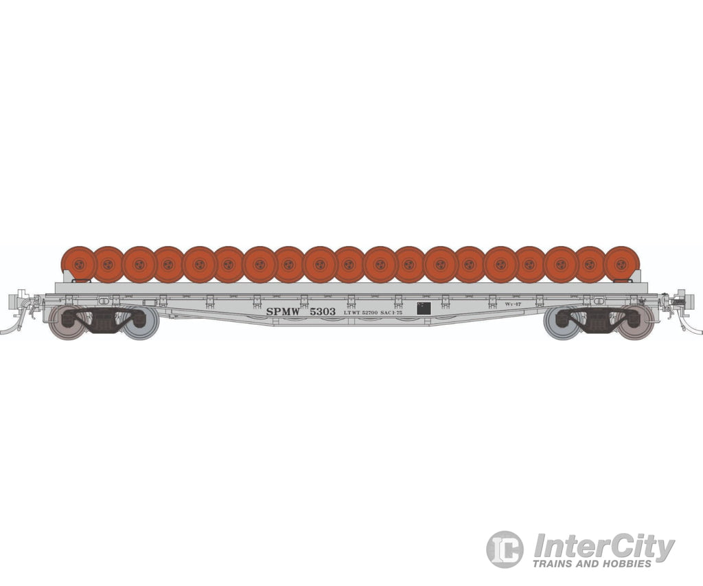 Rapido 138507A HO F30D 50’ Wheel Flat Car: SP - MOW: Single Car Freight Cars