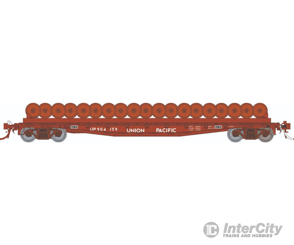Rapido 138508A HO F30D 50’ Wheel Flat Car: UP - MOW: Single Car Freight Cars