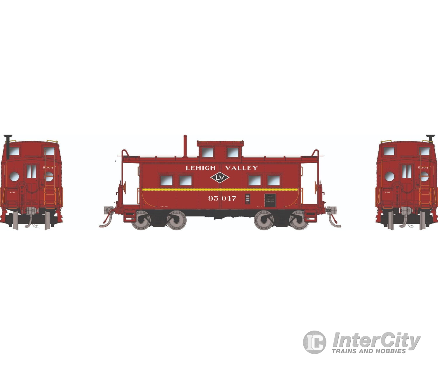 Rapido 144109 HO Northeastern-style Caboose w/ porthole windows: LV - Black Diamond: #95133 Freight Cars