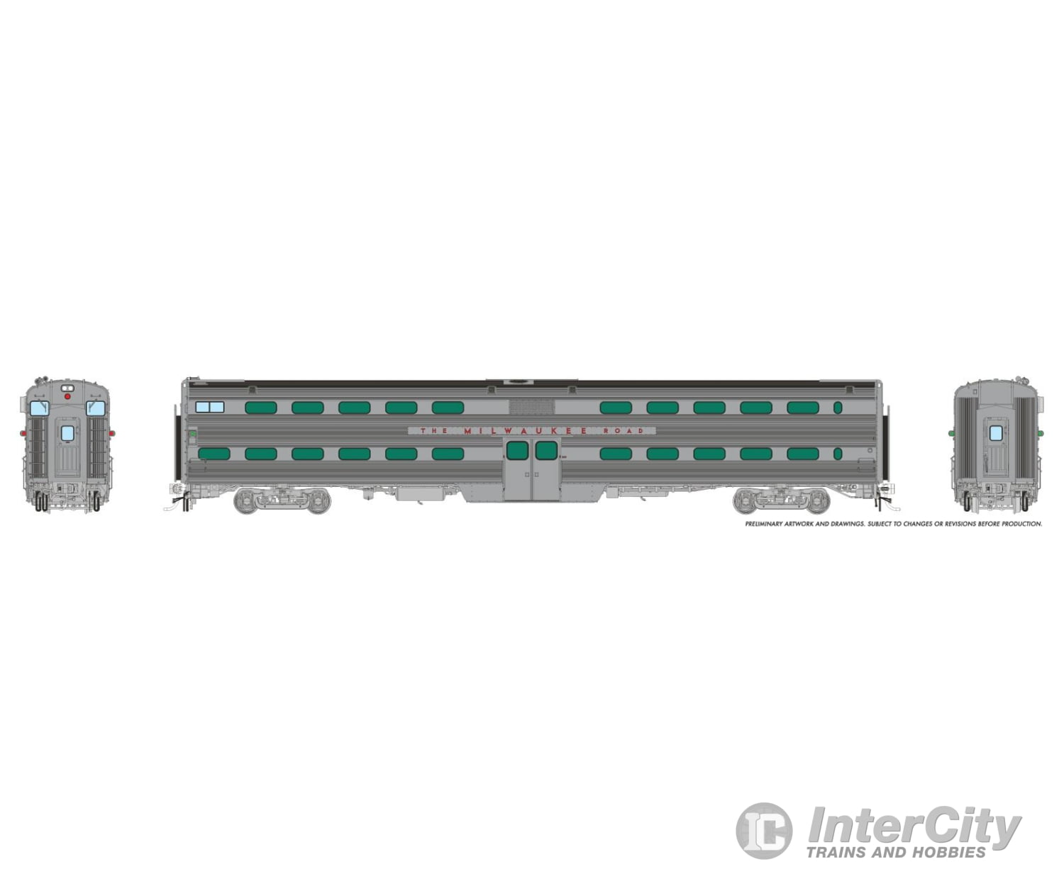 Rapido 145011 HO Gallery Commuter Car: Milwaukee Road: Set #1 (Cab: 380 Coaches: 305 324) Passenger Cars