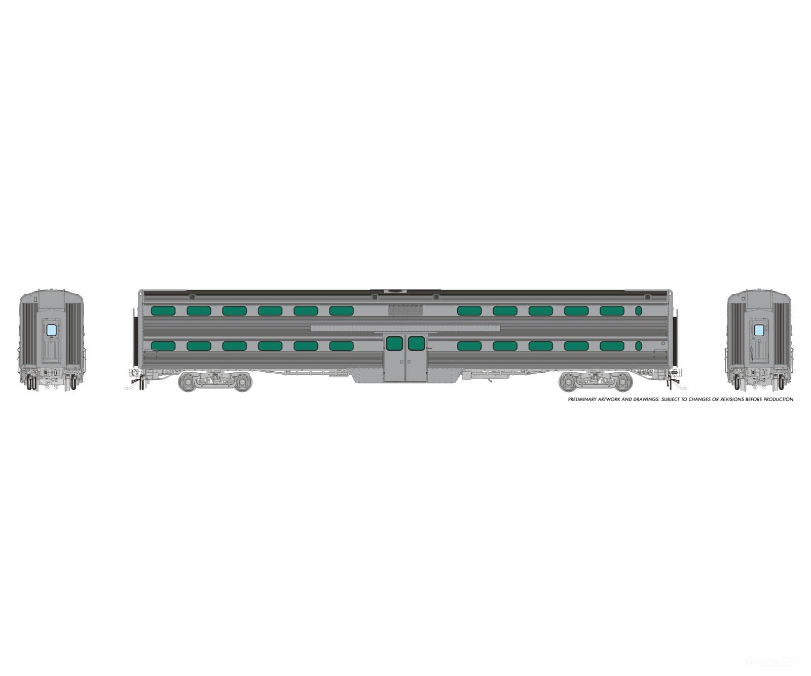 Rapido 145097 HO Gallery Commuter Car: Coach: Painted Unletttered Passenger Cars