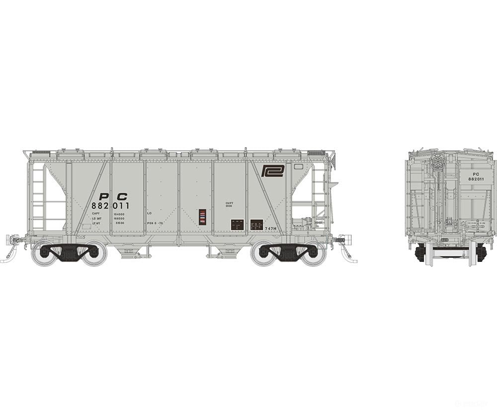 Rapido 149006 Ho Enterprise Covered Hopper: Penn Central: 6-Pack #1